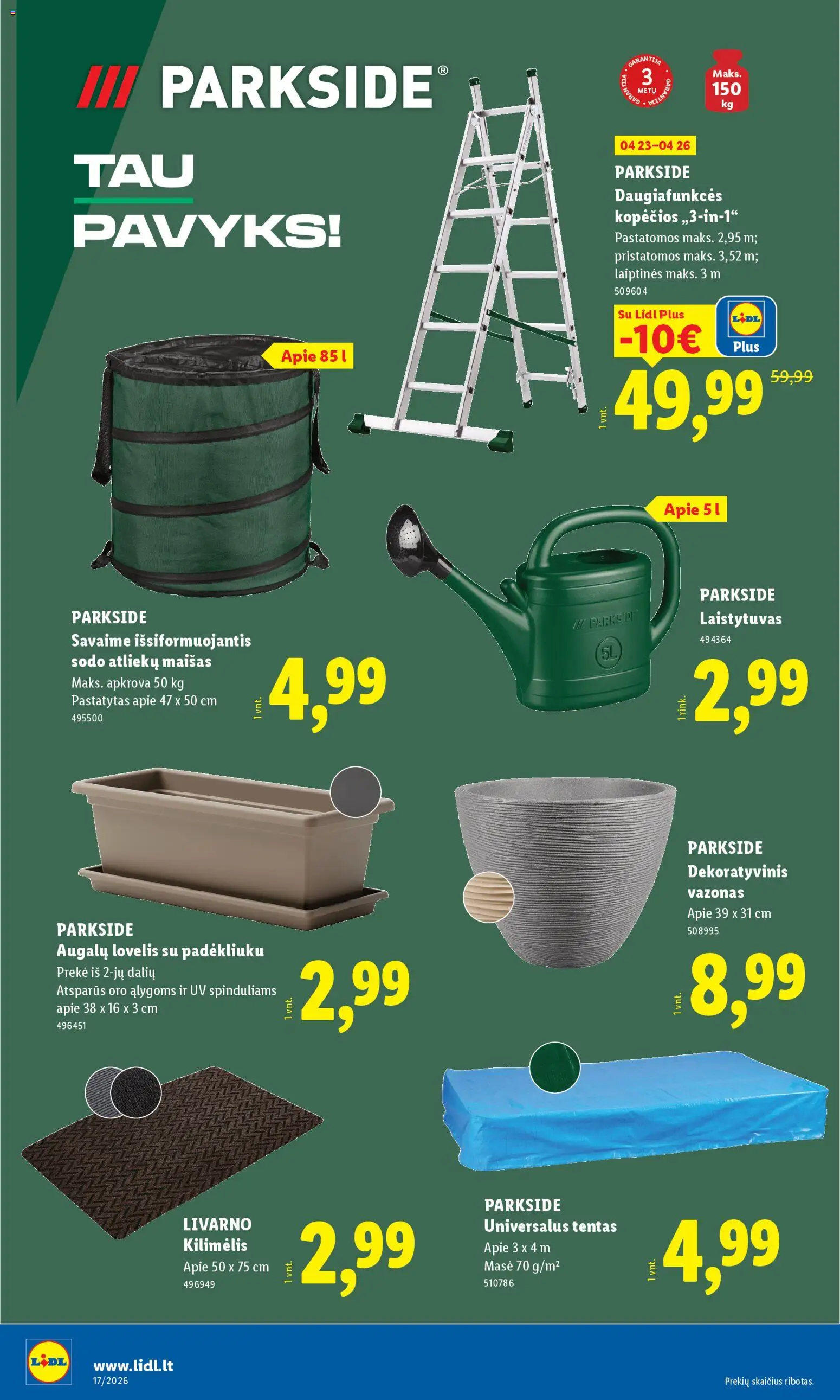 LIDL akcijos nuo 20.04.2026 | Puslapis: 14 | Prekių: Kilimėlis, Vazonas