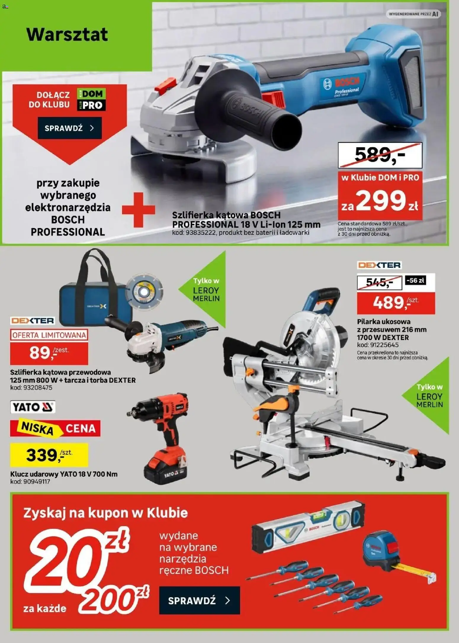 Leroy Merlin aktualna gazetka od (30.09.2026 - 20.10.2026) | Strona: 36 | Produkty: Narzędzia ręczne, Torba, Klucz udarowy, Szlifierka