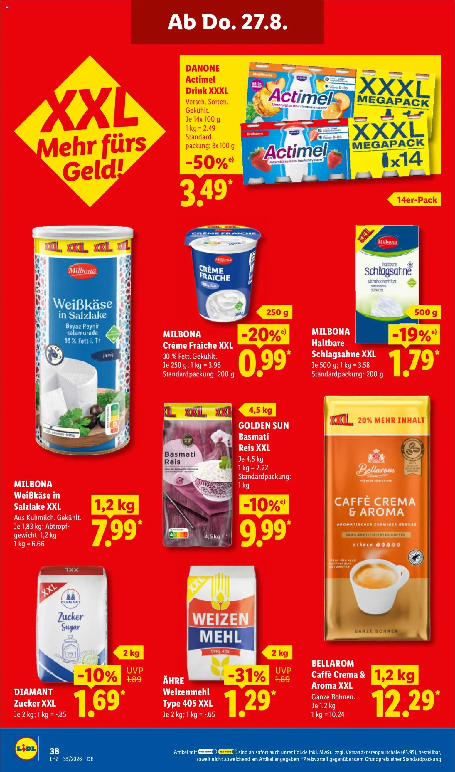 Lidl Německo leták od 24.08.2026 | Strana: 60 | Produkty: Basmati, Creme fraiche, Caffè crema, Bellarom