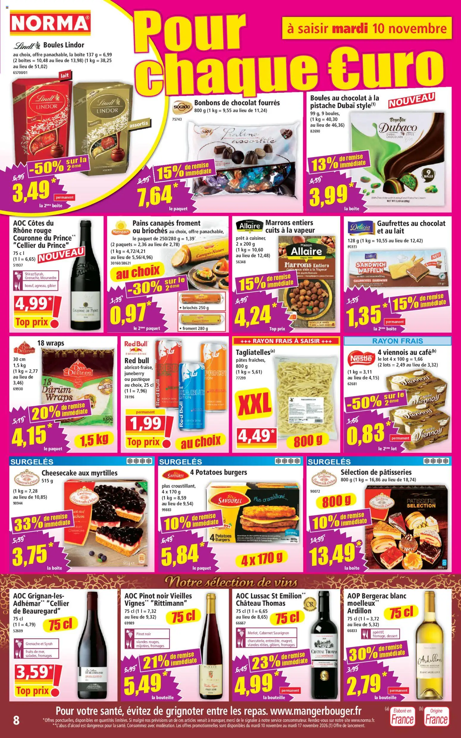 {H1} | Page: 8 | Produits: Myrtilles, Lait, Canapes nature, Bonbons