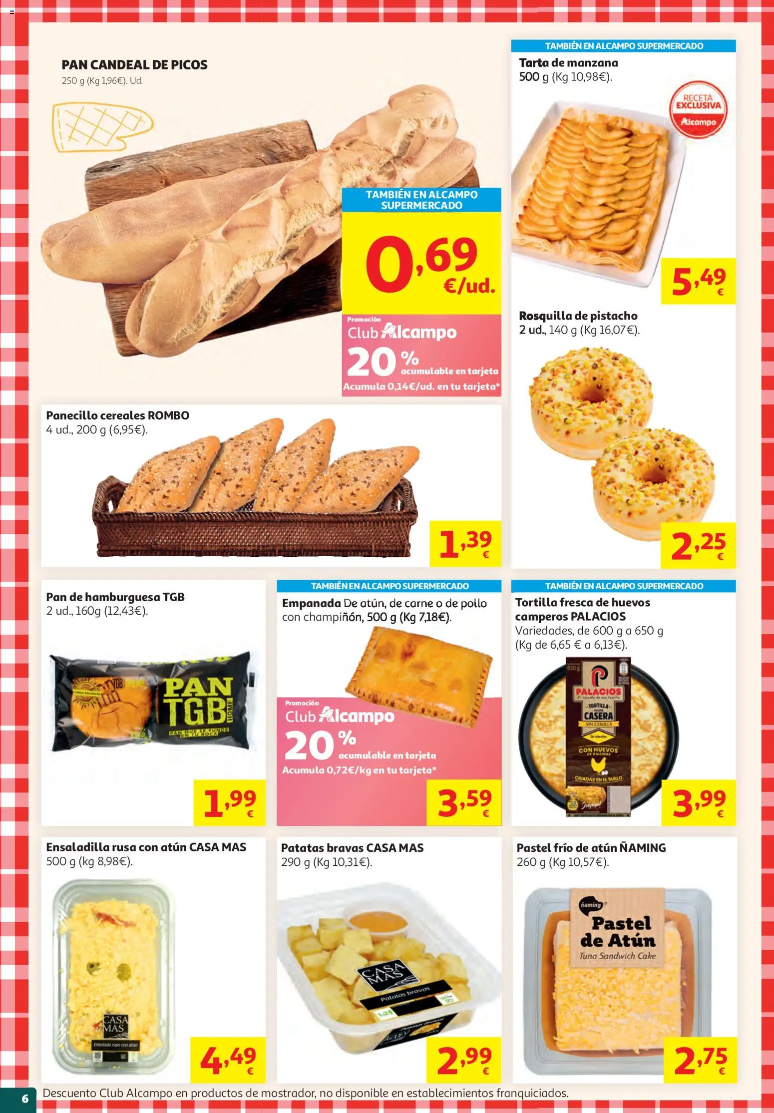 Alcampo Unico Nacional │ válido desde el 19.05.2026 | Página: 6 | Productos: Pan, Cereales, Manzana, Pan de hamburguesa