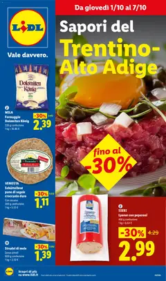 Anteprima del volantino Lidl volantino Trentino Alto-Adige valido a partire dal 01/10/2026