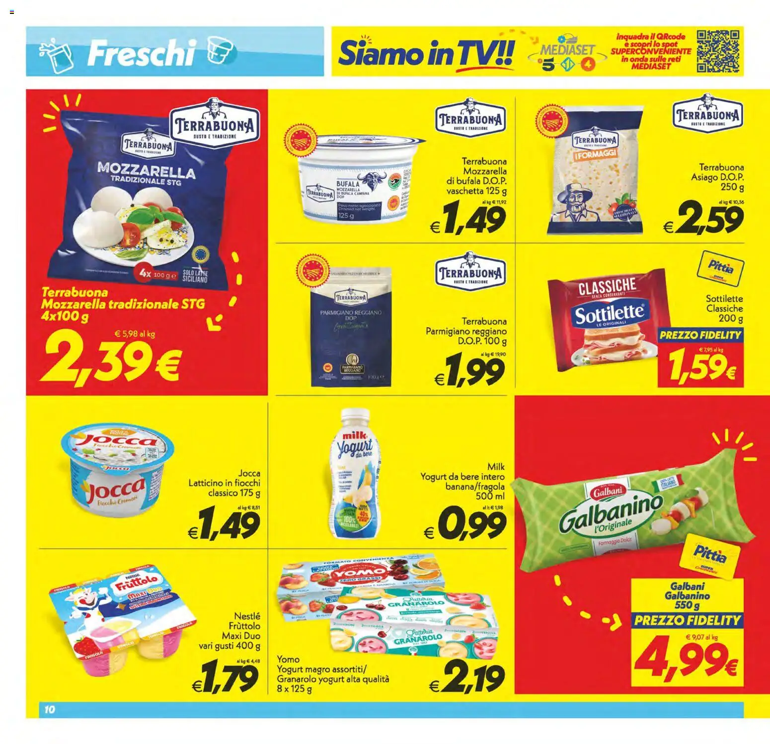 Volantino SuperConveniente del 29.05.2026 | Pagina: 10 | Prodotti: Mozzarella, Formaggio, TV, Parmigiano reggiano