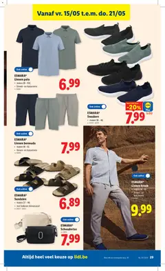 ESMARA® Sandalen, maten 37 - 46, met lederen binnenzool - Voorbeeld van een folder van Lidl, geldig van 11.05.2026 | Pagina: 29 | Producten: Sneakers, Sandalen, Shirt, Broek