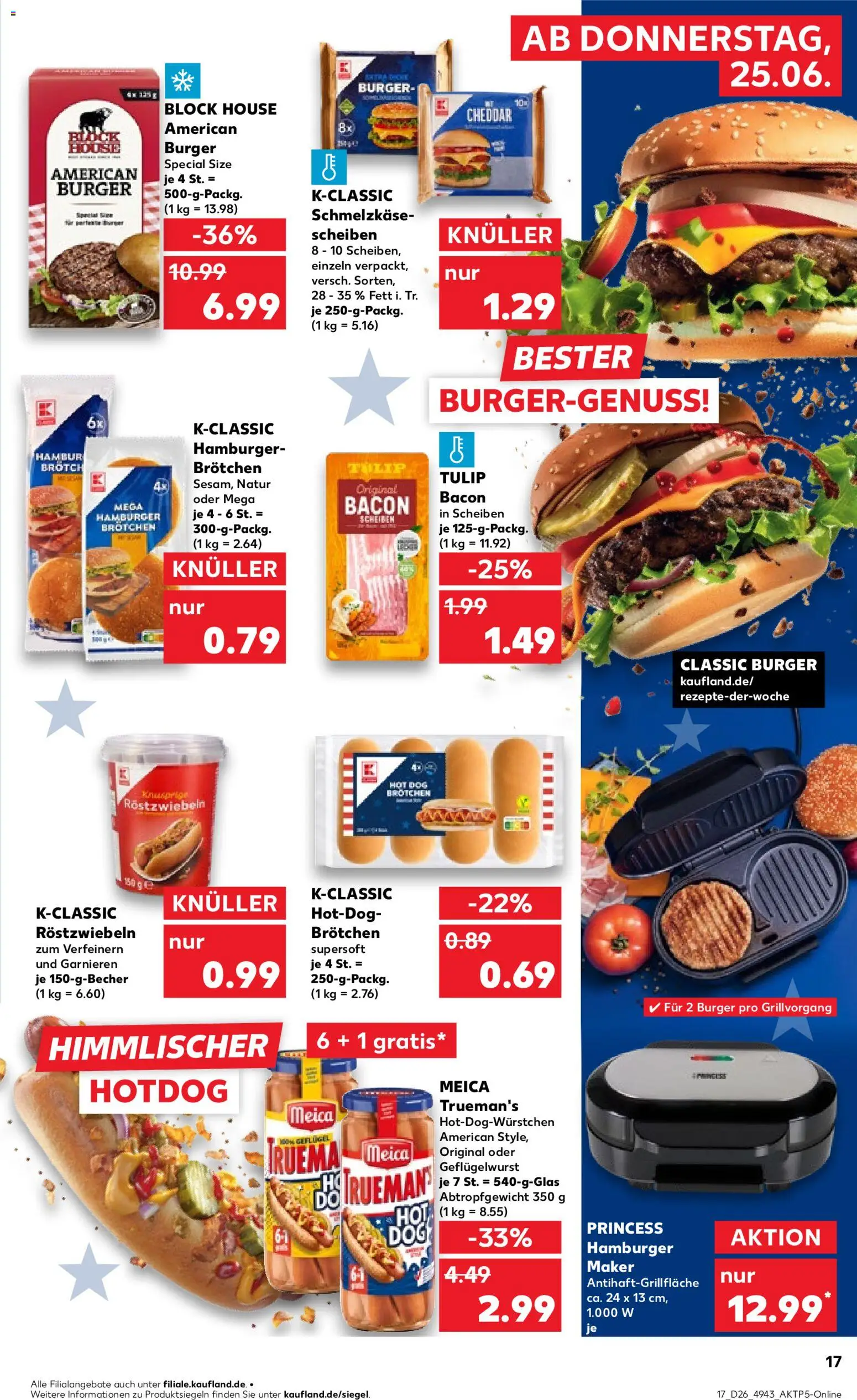 Kaufland Prospekt Köln – gültig ab 25.06.2026 | Seite: 17 | Produkte: Burger, Meica
