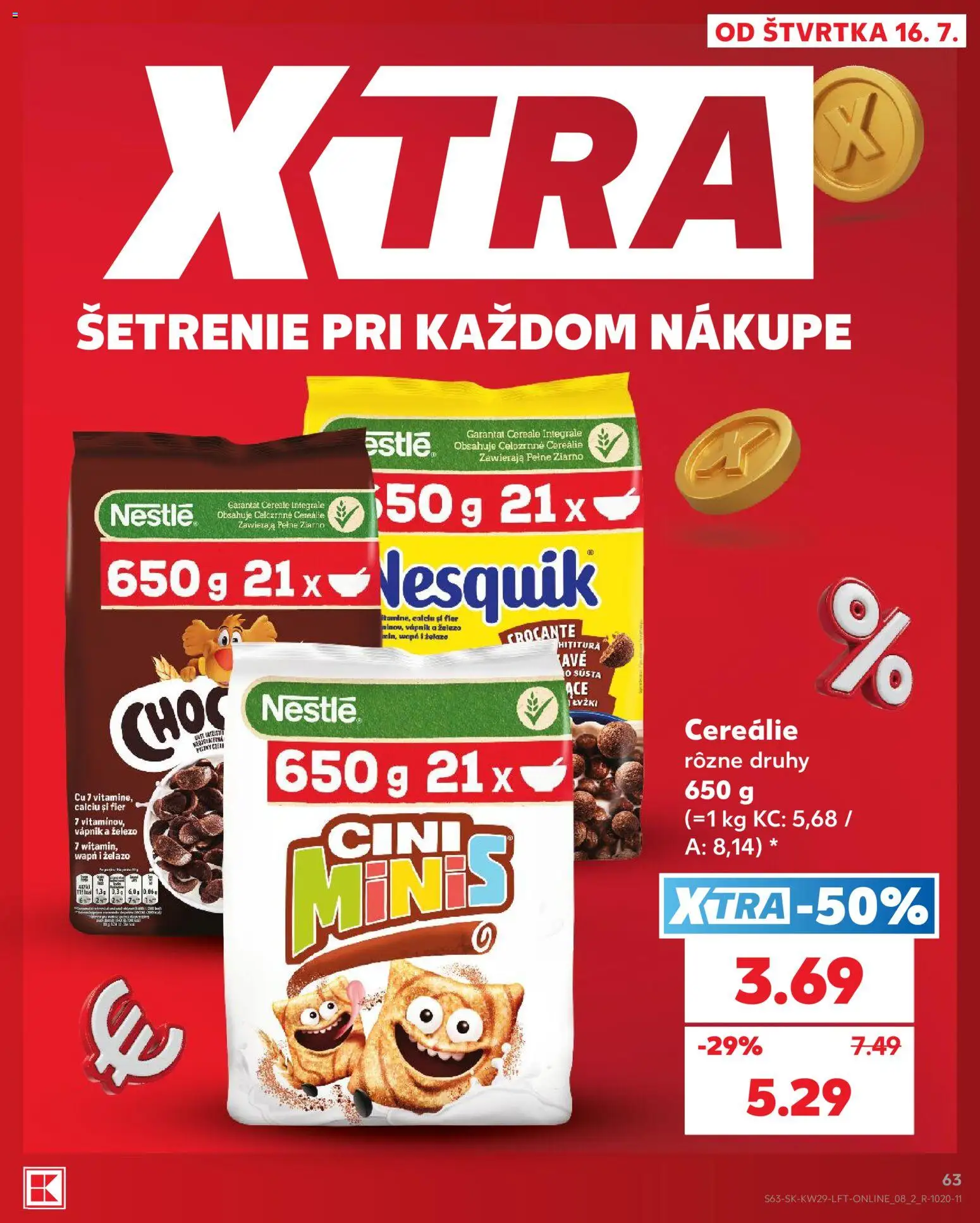 Nové Kaufland akcie – leták je platný od 16.07.2026 | Strana: 63 | Produkty: Cereálie, Nesquik