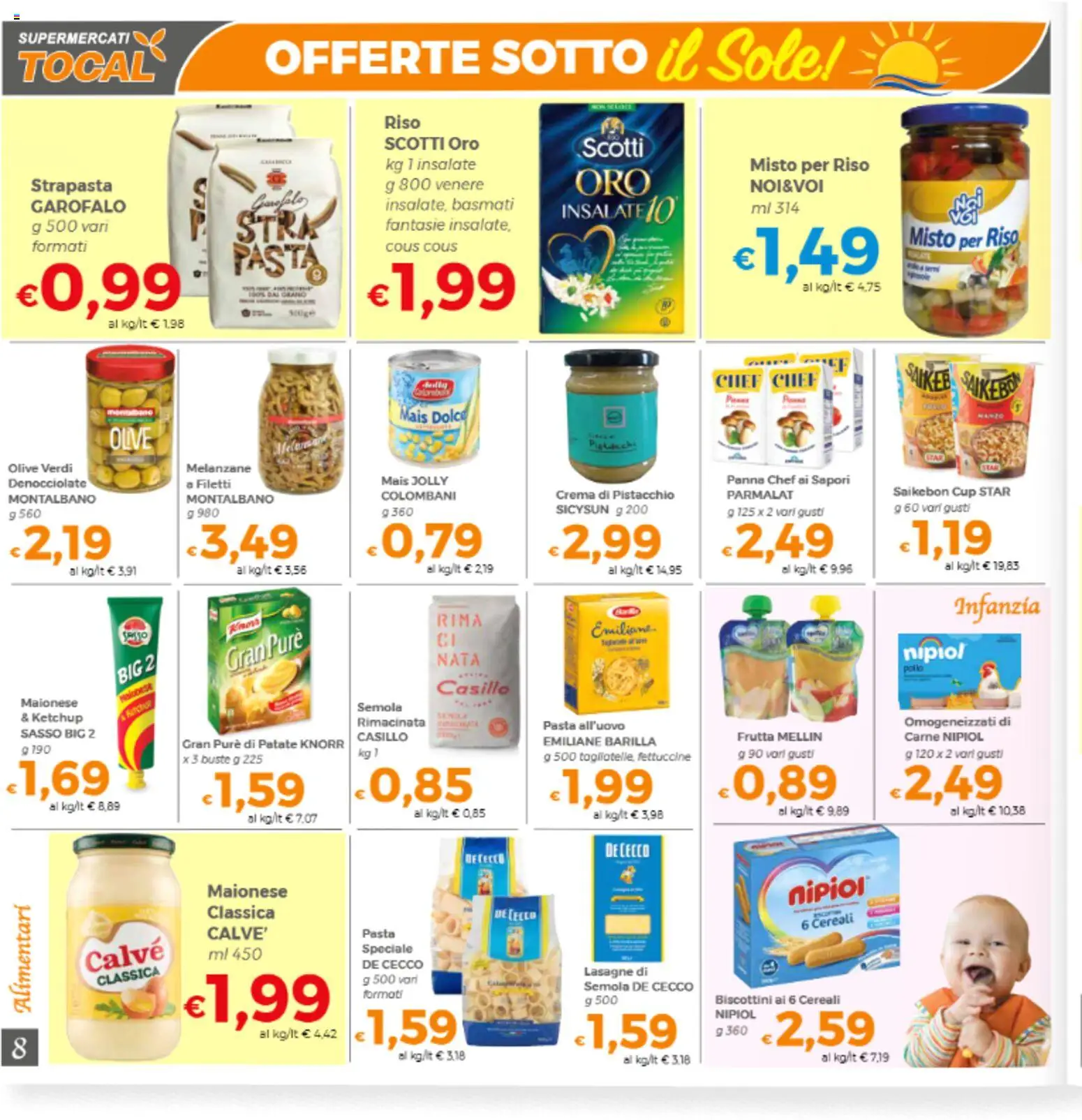 Volantino Tocal del 10/07/2026 | Pagina: 8 | Prodotti: Riso, Ketchup, Frutta, Olive