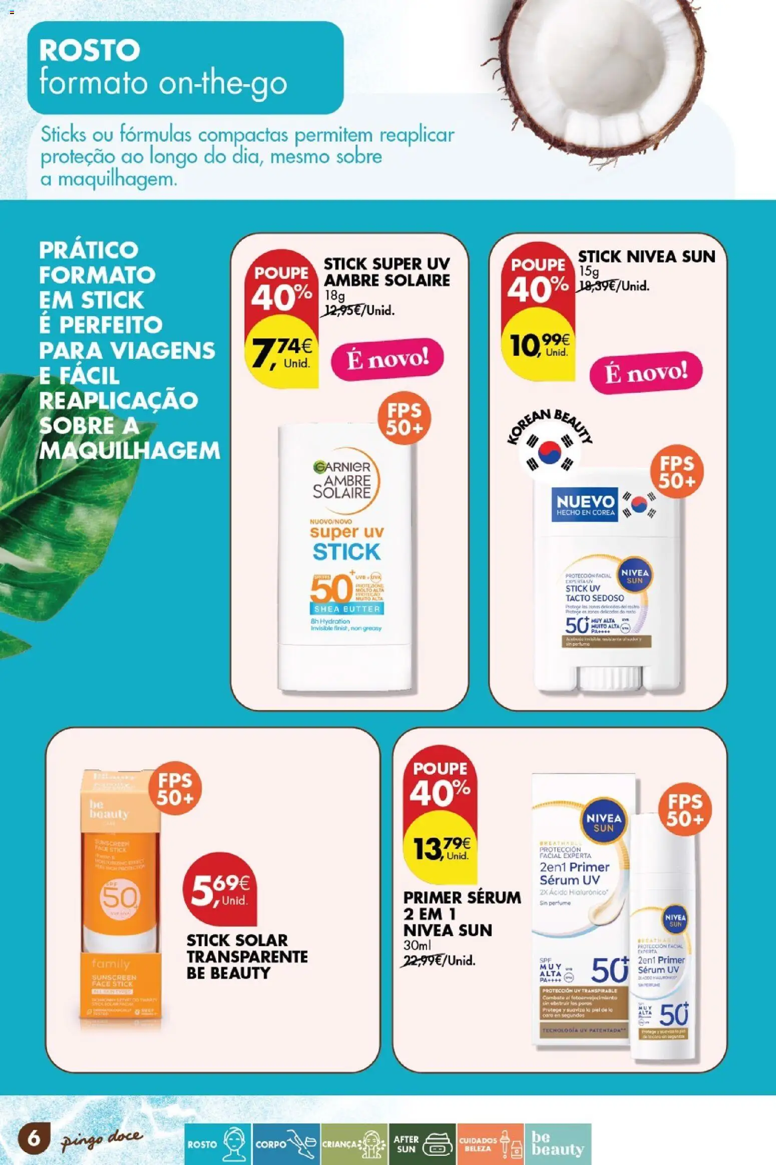 Pingo Doce Catálogo de solares 2026 │ válido de 24.03.2026 | Página: 6 | Produtos: Perfume, Primer, Maquilhagem, Sérum