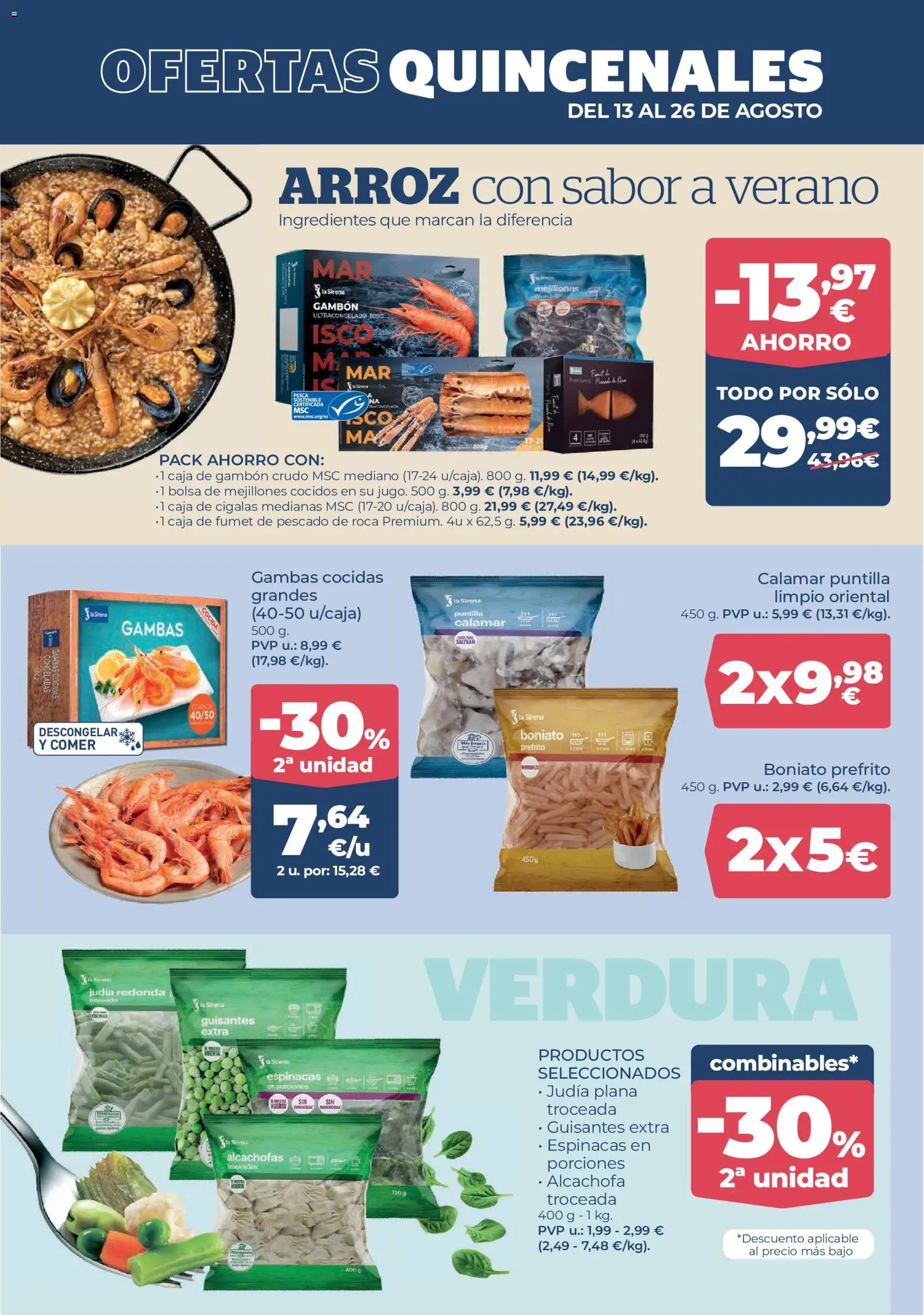 La Sirena folleto │ válido desde el 13/08/2026 | Página: 4 | Productos: Ingredientes, Espinacas, Bolsa, Caja