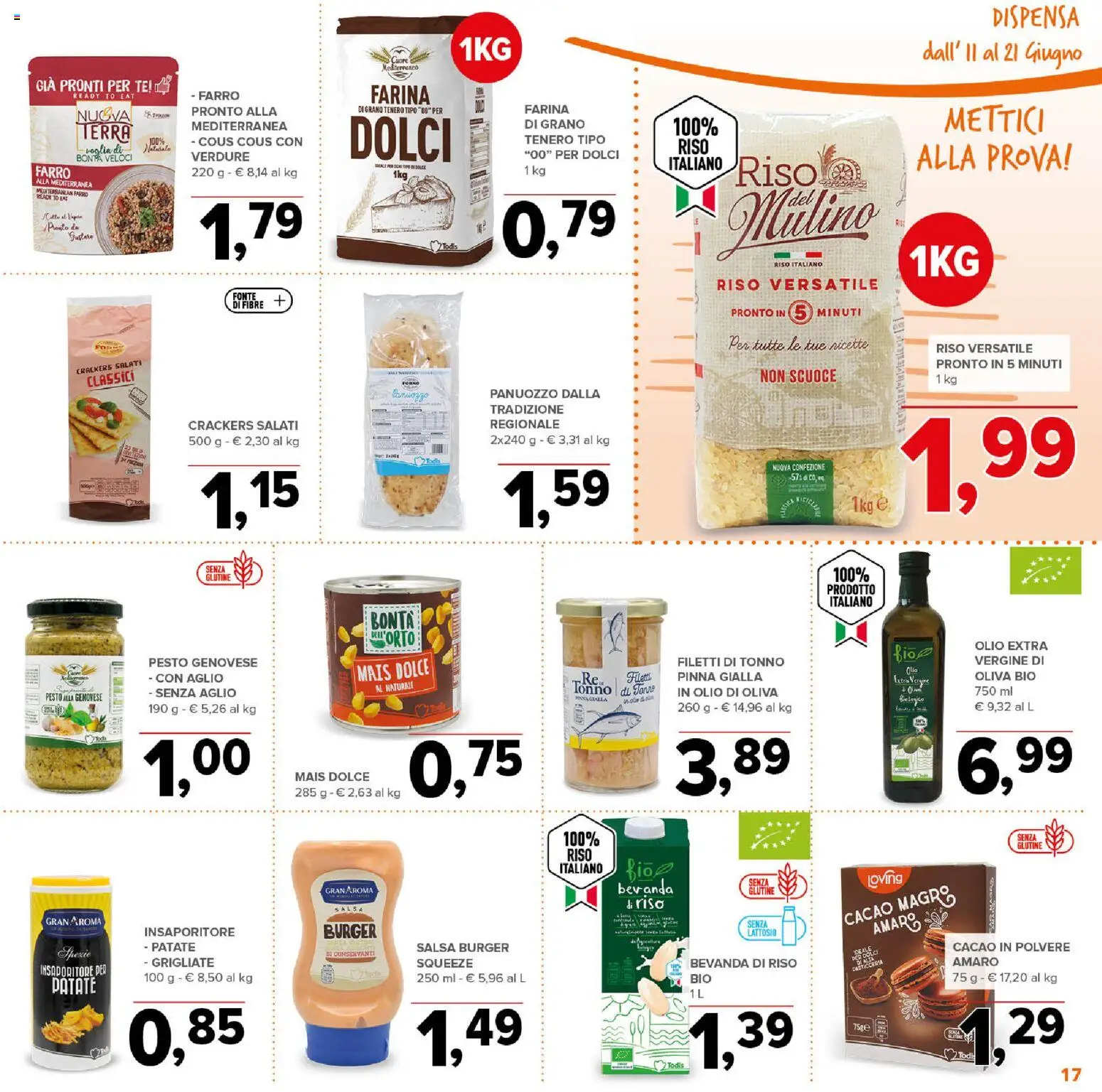 Volantino Todis del 11.06.2026 | Pagina: 17 | Prodotti: Patate, Aglio, Forno, Bevanda di riso