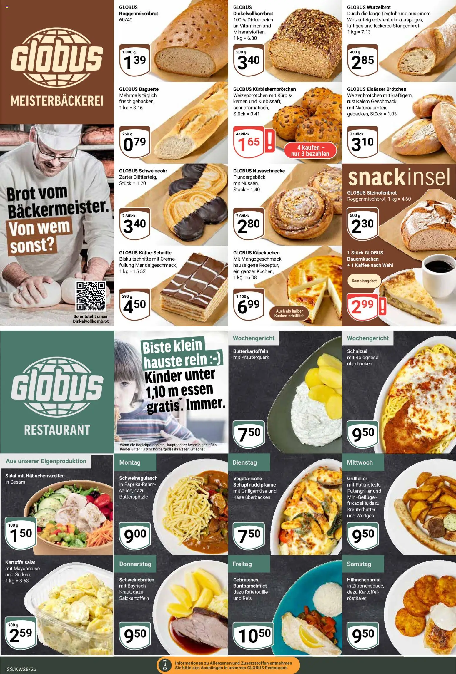 Globus Prospekt – gültig ab 06.07.2026 | Seite: 11 | Produkte: Baguette, Schnitzel, Mayonnaise, Reis