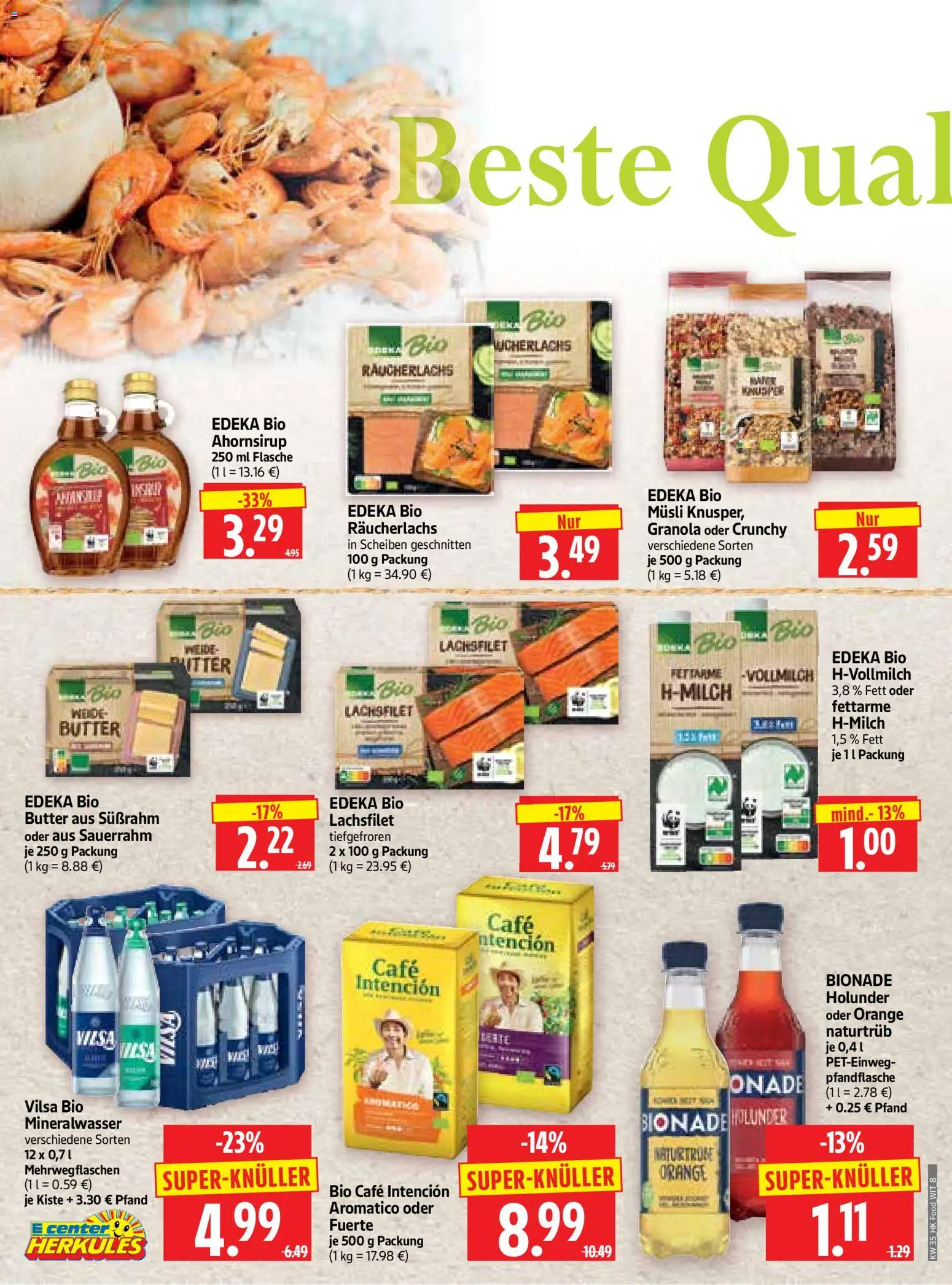 HERKULES Prospekt – gültig ab 24.08.2026 | Seite: 8 | Produkte: Butter, Bionade, Mineralwasser, Räucherlachs
