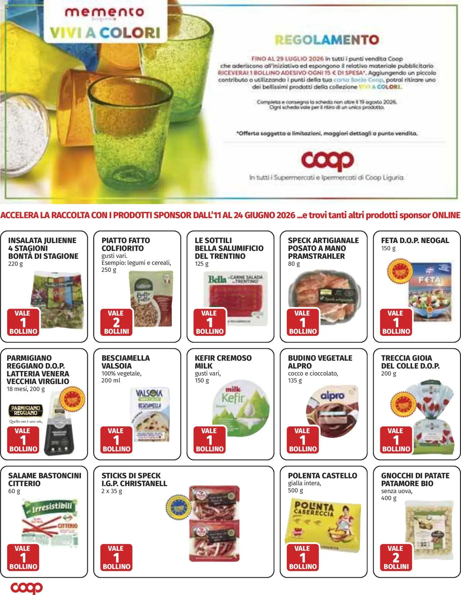 Volantino COOP del 11.06.2026 | Pagina: 20 | Prodotti: Cocco, Piatto, Feta, Parmigiano reggiano