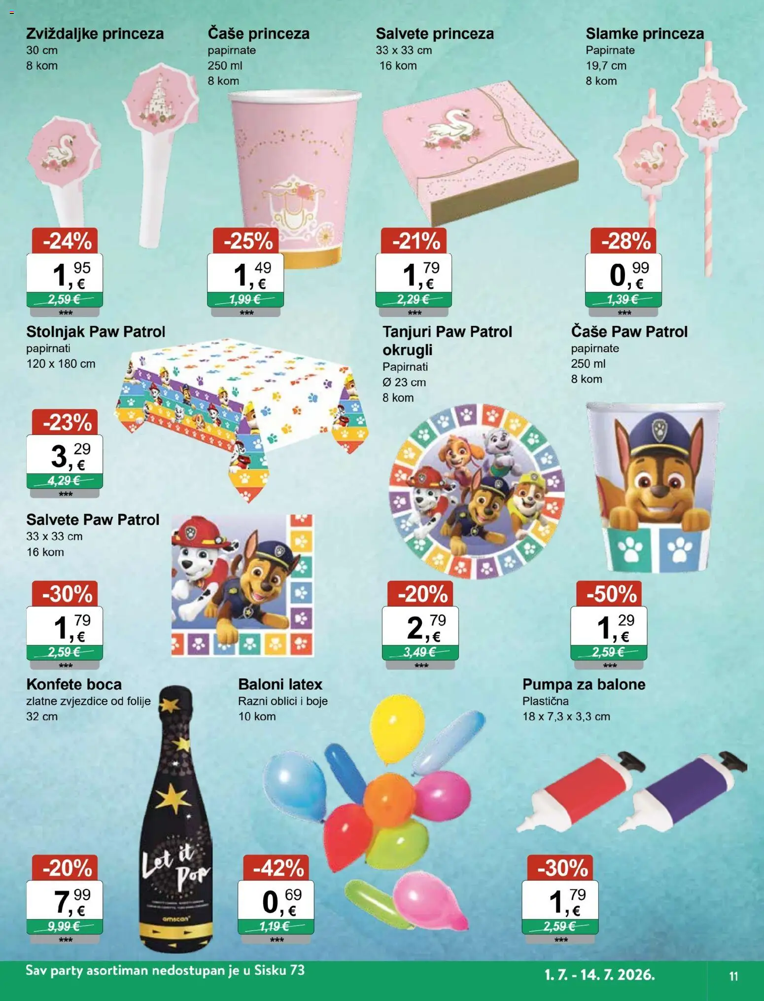 KTC katalog | vrijedi od 01.07.2026 | Stranica: 11 | Proizvodi: Salvete, Čaše, Stolnjak, Tanjuri