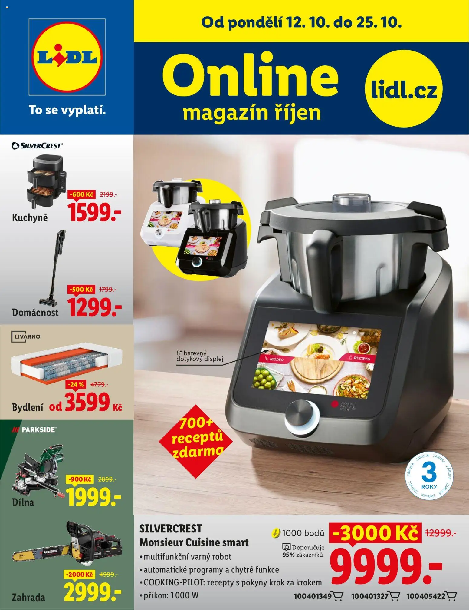 Lidl magazín od 12.10.2026 | Strana: 1 | Produkty: Kotoučová pila, Motorová pila, Vysavač, Pila