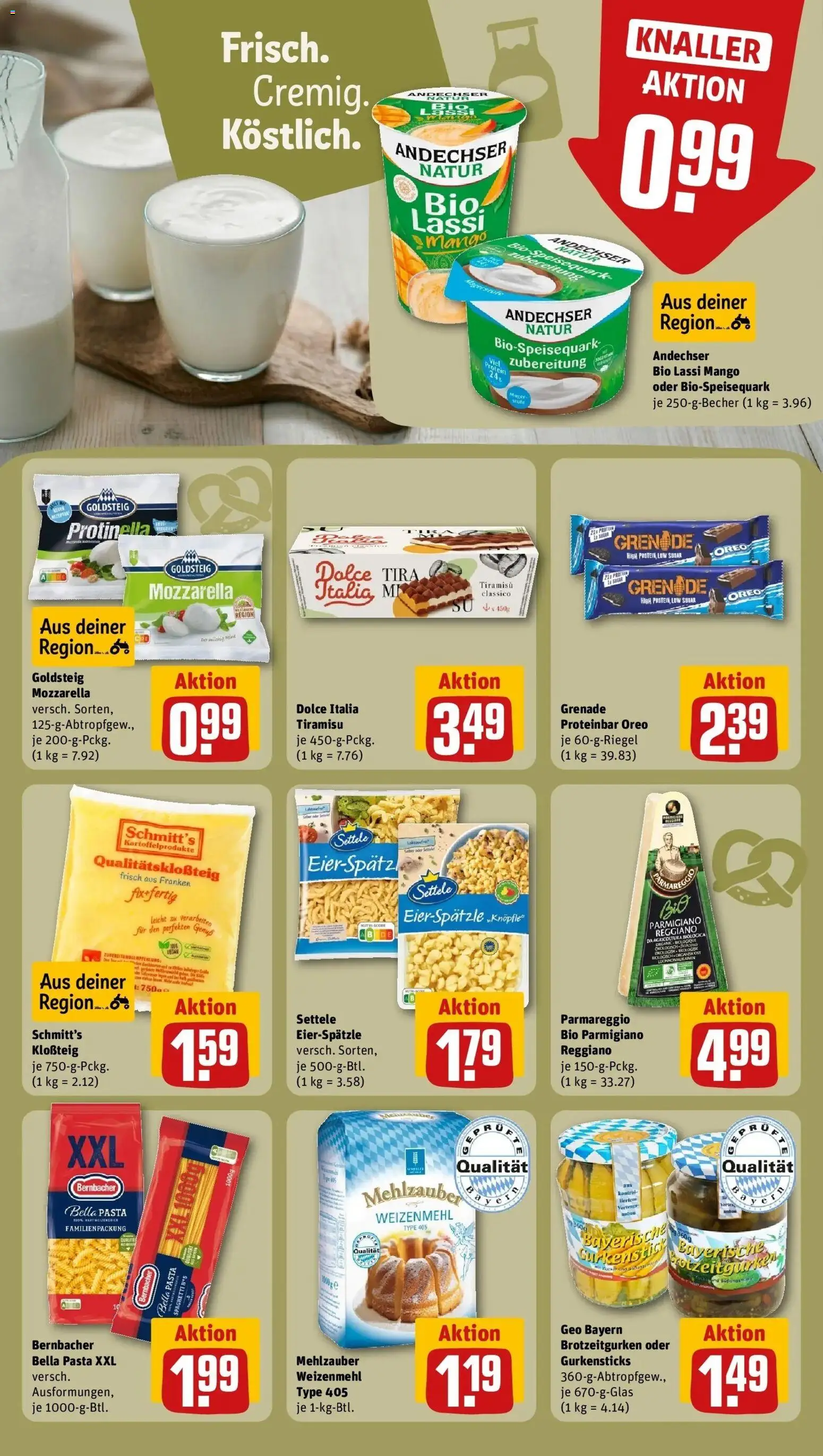 REWE Prospekt ab 28.09.2026 zum Blättern » Angebote | Seite: 24 | Produkte: Spaghetti, Mozzarella, Mango, Pasta