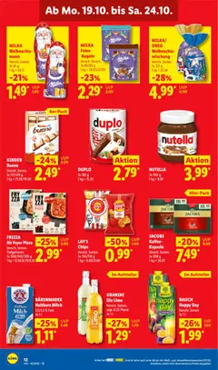 Náhled letáku Lidl Německo leták od 19.10.2026 | Strana: 20 | Produkty: Jacobs, Lay's, Kinder, Nutella