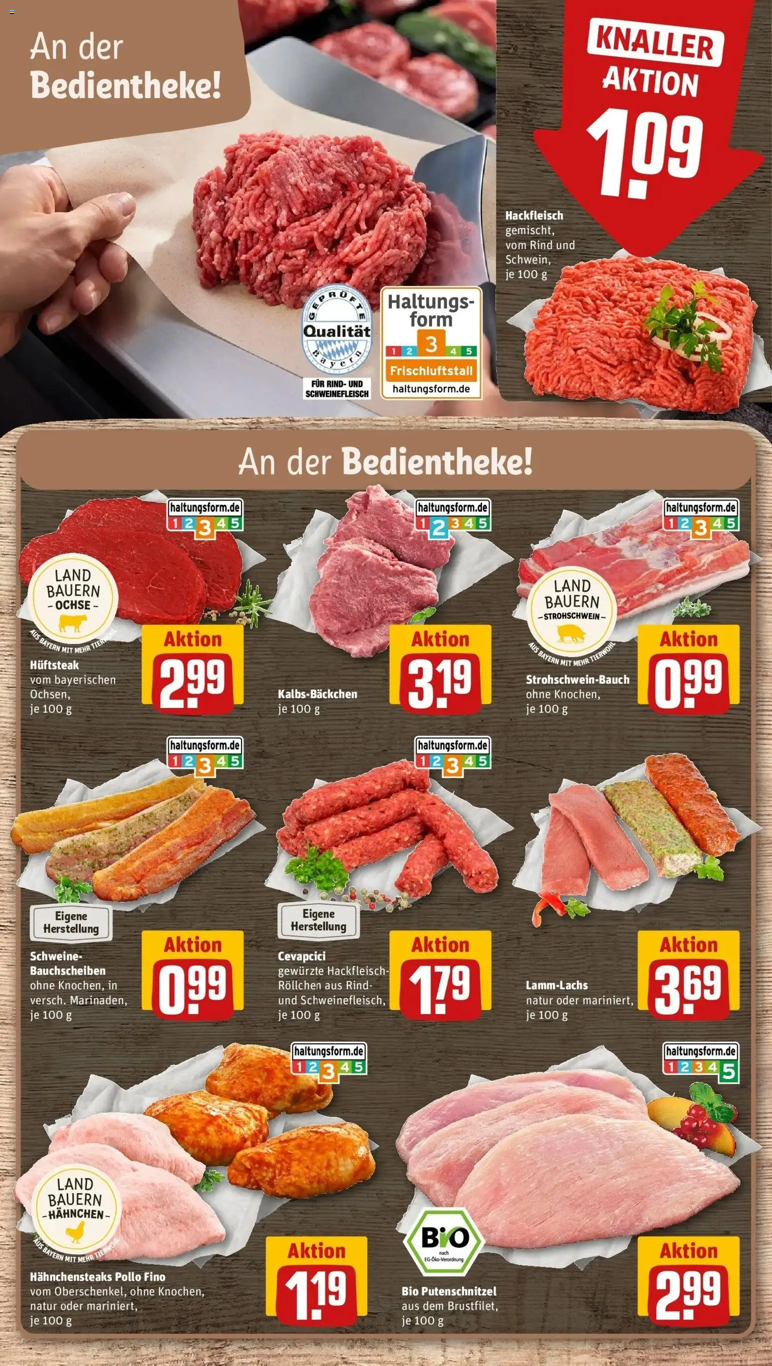 REWE Prospekt ab 28.09.2026 zum Blättern » Angebote | Seite: 14 | Produkte: Hahnchen, Putenschnitzel, Schweinefleisch, Hackfleisch