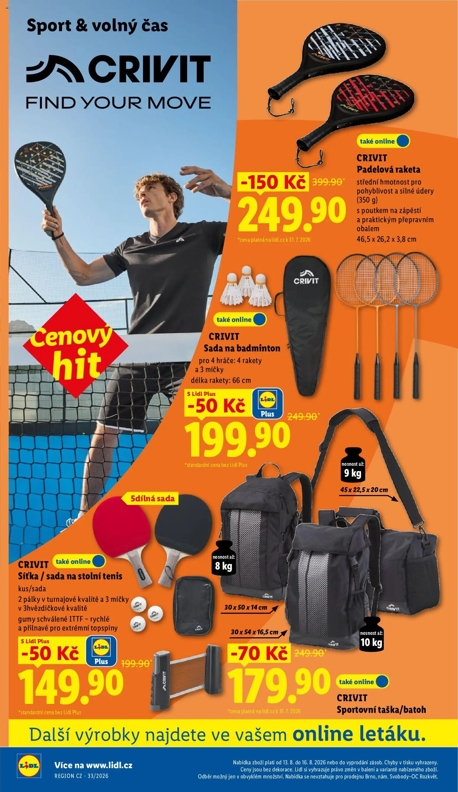 Lidl leták - Spotřební zboží od 10.08.2026 | Strana: 12 | Produkty: Sada na badminton, Sada na stolní tenis