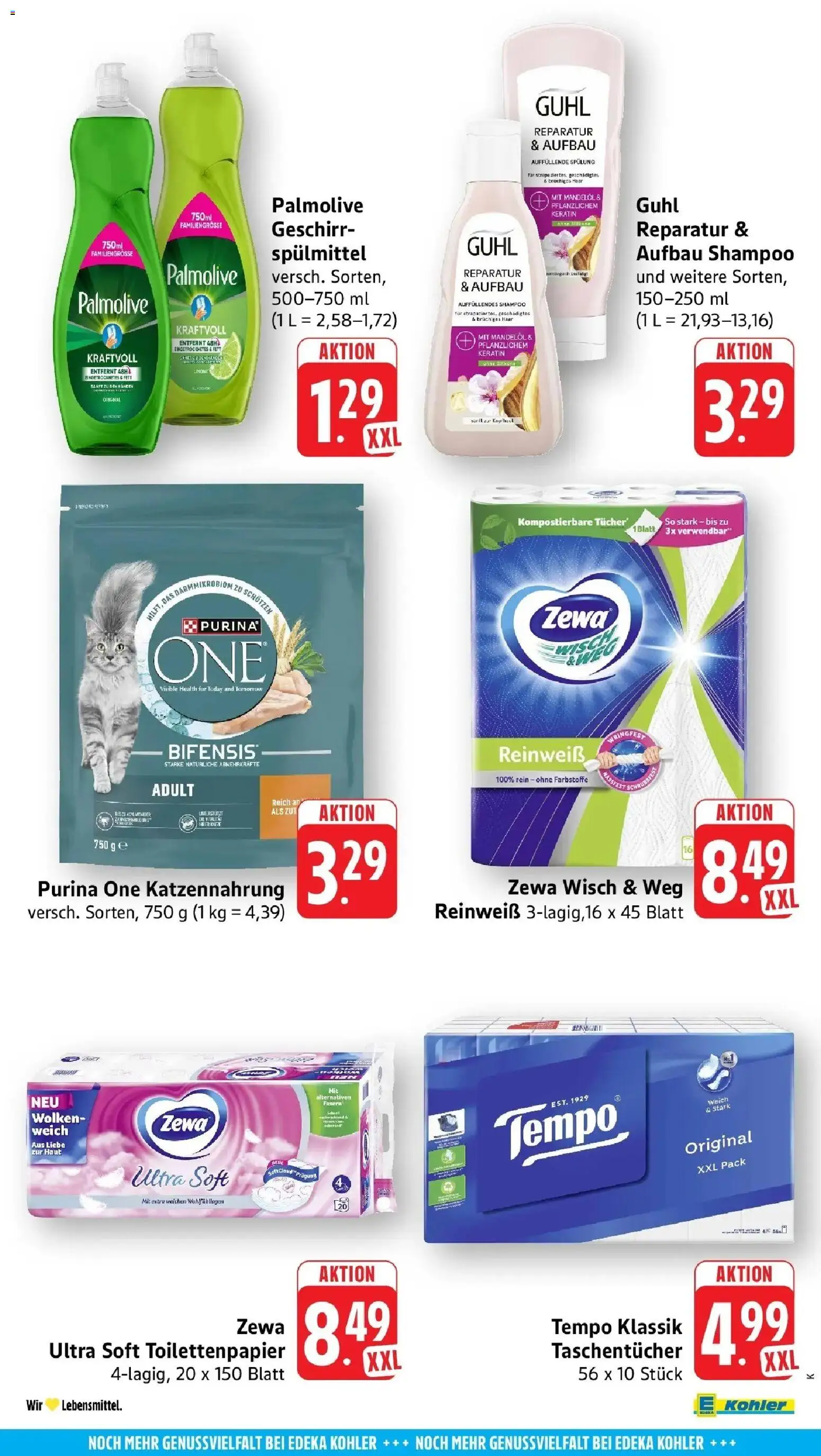 Angebote – gültig ab 27.04.2026 | Seite: 59 | Produkte: Purina one, Zewa, Spülung, Tempo