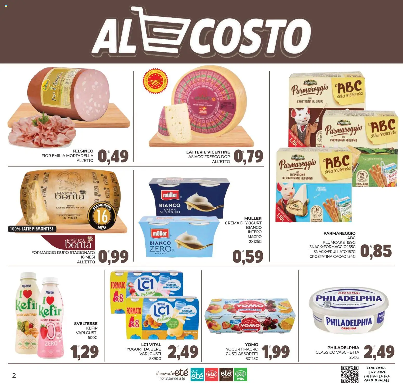 Volantino Eté del 22/09/2026 | Pagina: 2 | Prodotti: Crema, Latte, Formaggio, Parmigiano reggiano