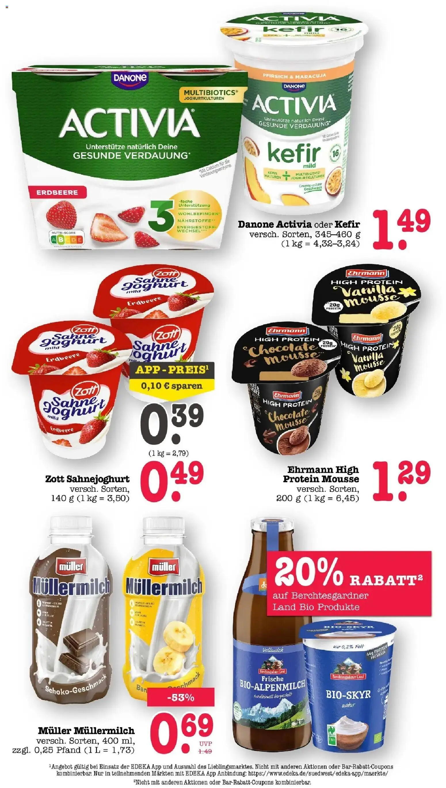 Edeka Prospekt Bühlertal – gültig ab 27.07.2026 | Seite: 28 | Produkte: Danone activia, Joghurt, Pfirsich, Muller mullermilch