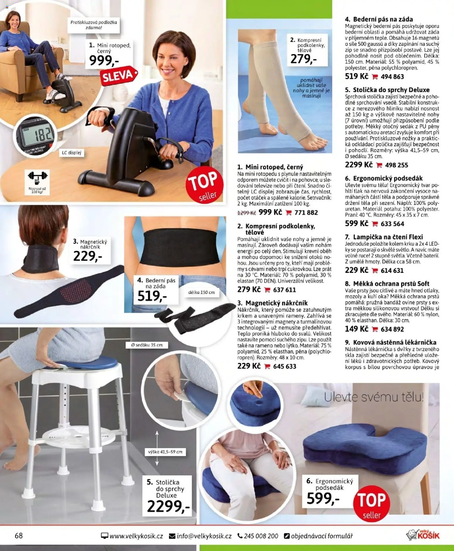 Velký Košík katalog srpen 2026 od 01.08.2026 | Strana: 68 | Produkty: Lampička, Stolička do sprchy, Deluxe, LED