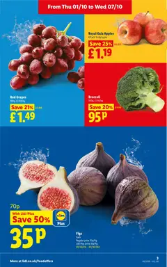 Preview of Weekly offers Lidl Scotland valid from 01/10/2026 | Page: 3 | Products: Broccoli, Grapes, Figs, Apples