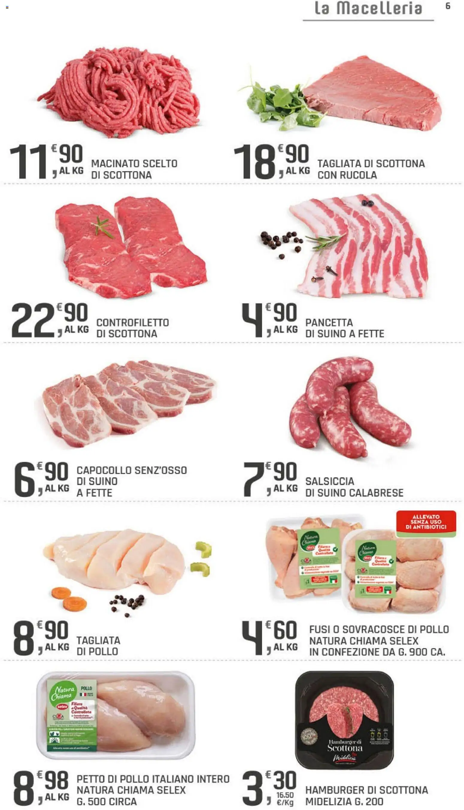 Volantino DOK del 22/09/2026 | Pagina: 6 | Prodotti: Petto di Pollo, Rucola, Pancetta, Hamburger