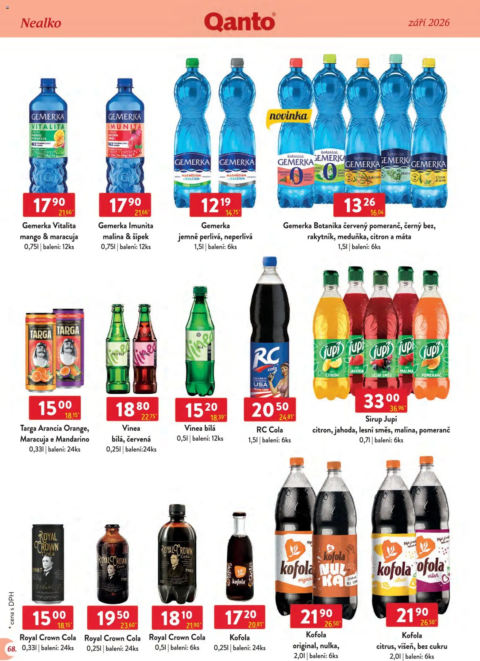 Astur & Qanto leták - Velkoobchod 09/2026 od 01.09.2026 | Strana: 68 | Produkty: Mango, Sirup Jupí, Gemerka, Cola