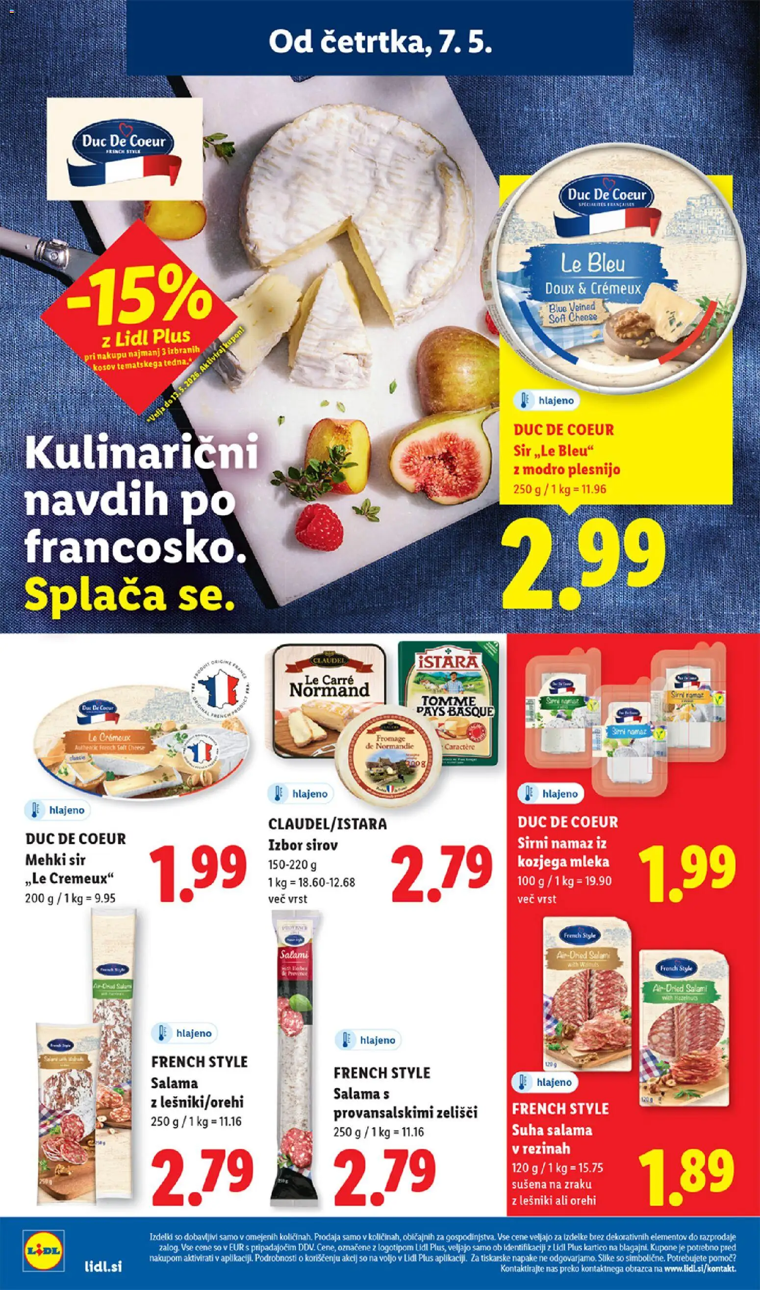 Novi Lidl katalog ponudbe – veljaven od 07.05.2026 | Stran: 14 | Izdelki: Sirni namaz, Namaz, Sir, Salama