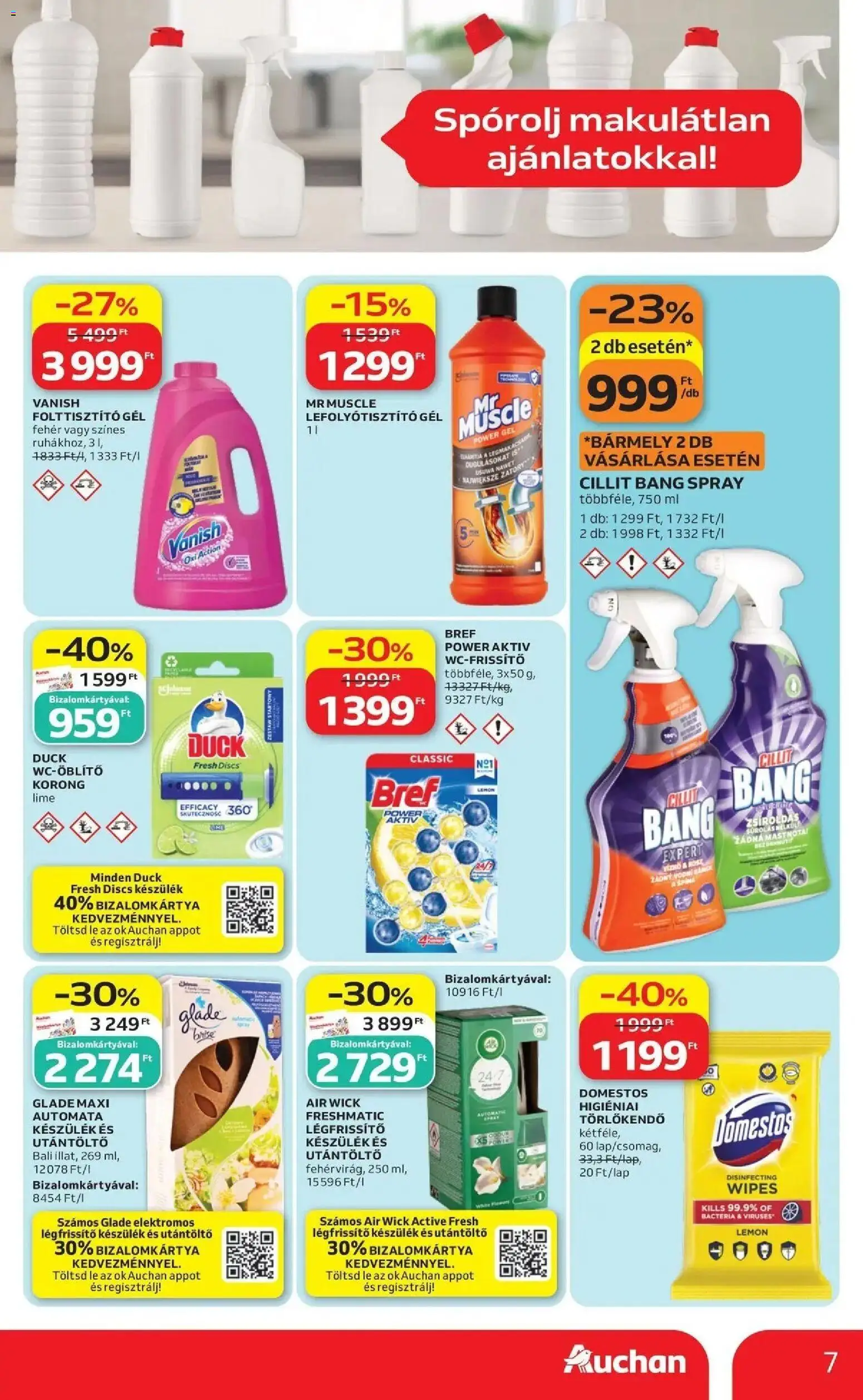 Auchan akciós újság Fót - 2026.09.24. -tól/töl > akció, lapozható szórólap 🛍️ | Oldal: 7 | Termékek: Lime, Lé, Folttisztító, Domestos