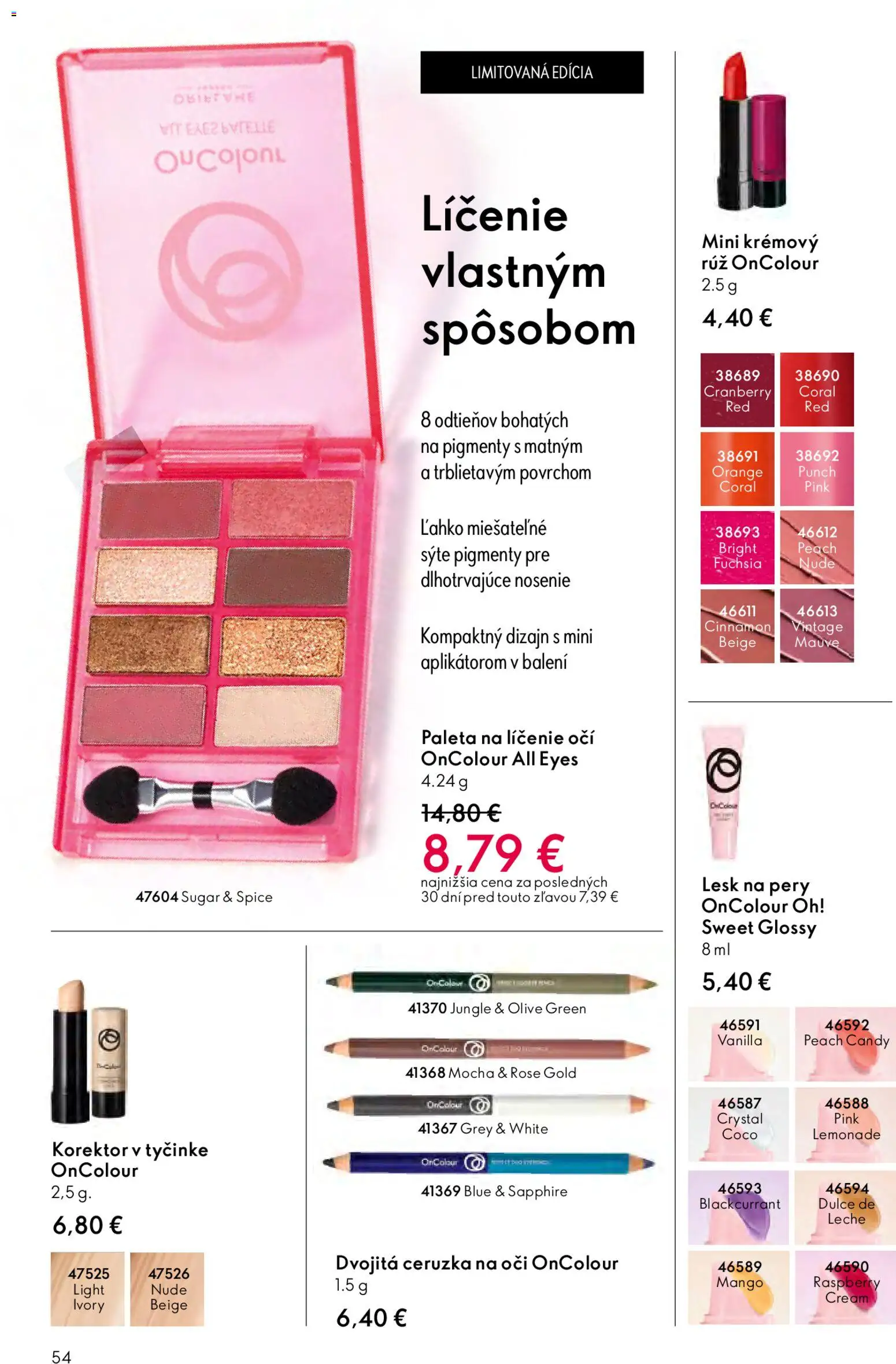 Nové Oriflame akcie – leták je platný od 15.04.2026 | Strana: 54 | Produkty: Ceruzka na oči, Lesk na pery, Ceruzka, Mango
