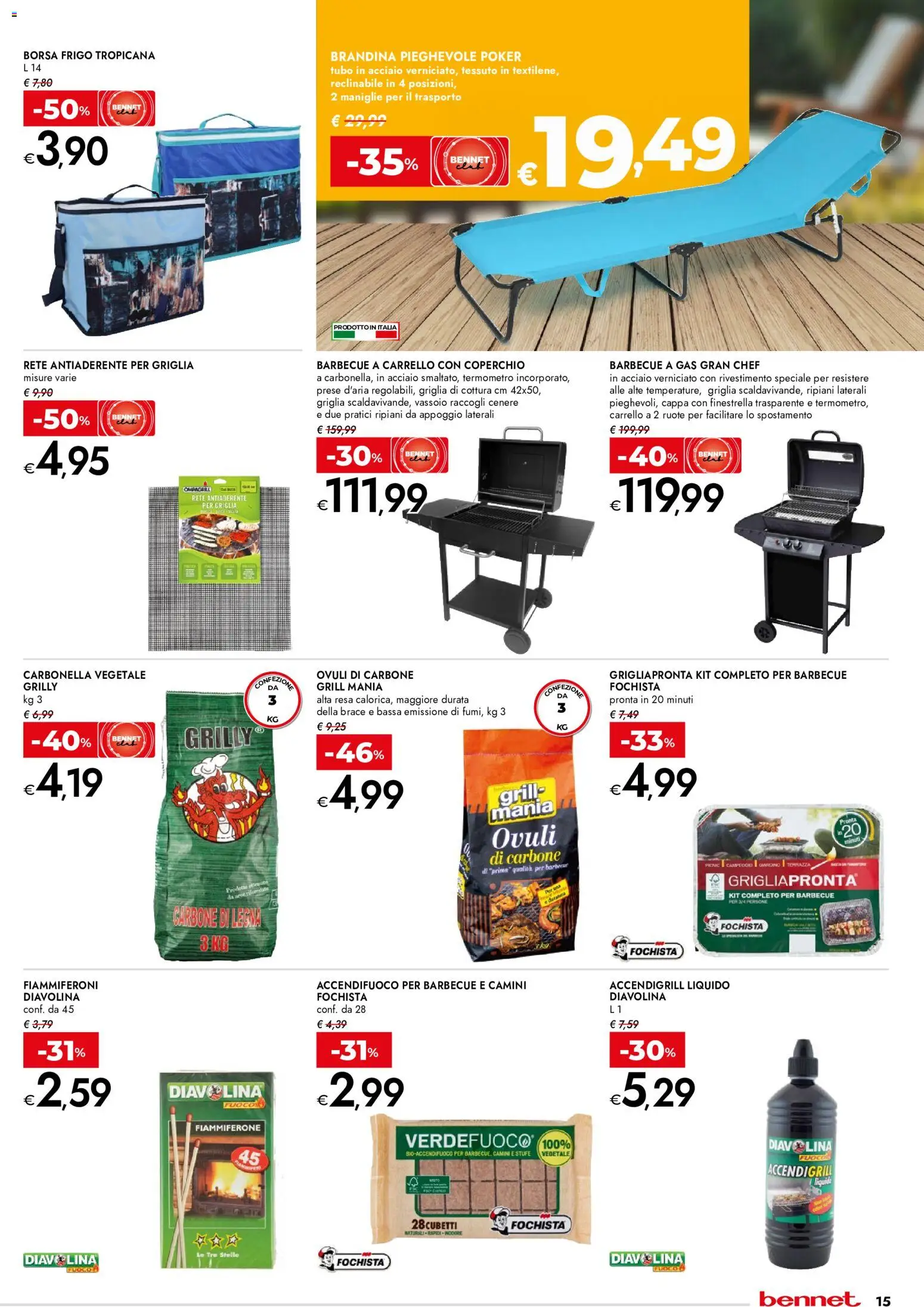 Volantino bennet del 06/08/2026 | Pagina: 15 | Prodotti: Barbecue, Carrello, Borsa, Vassoio