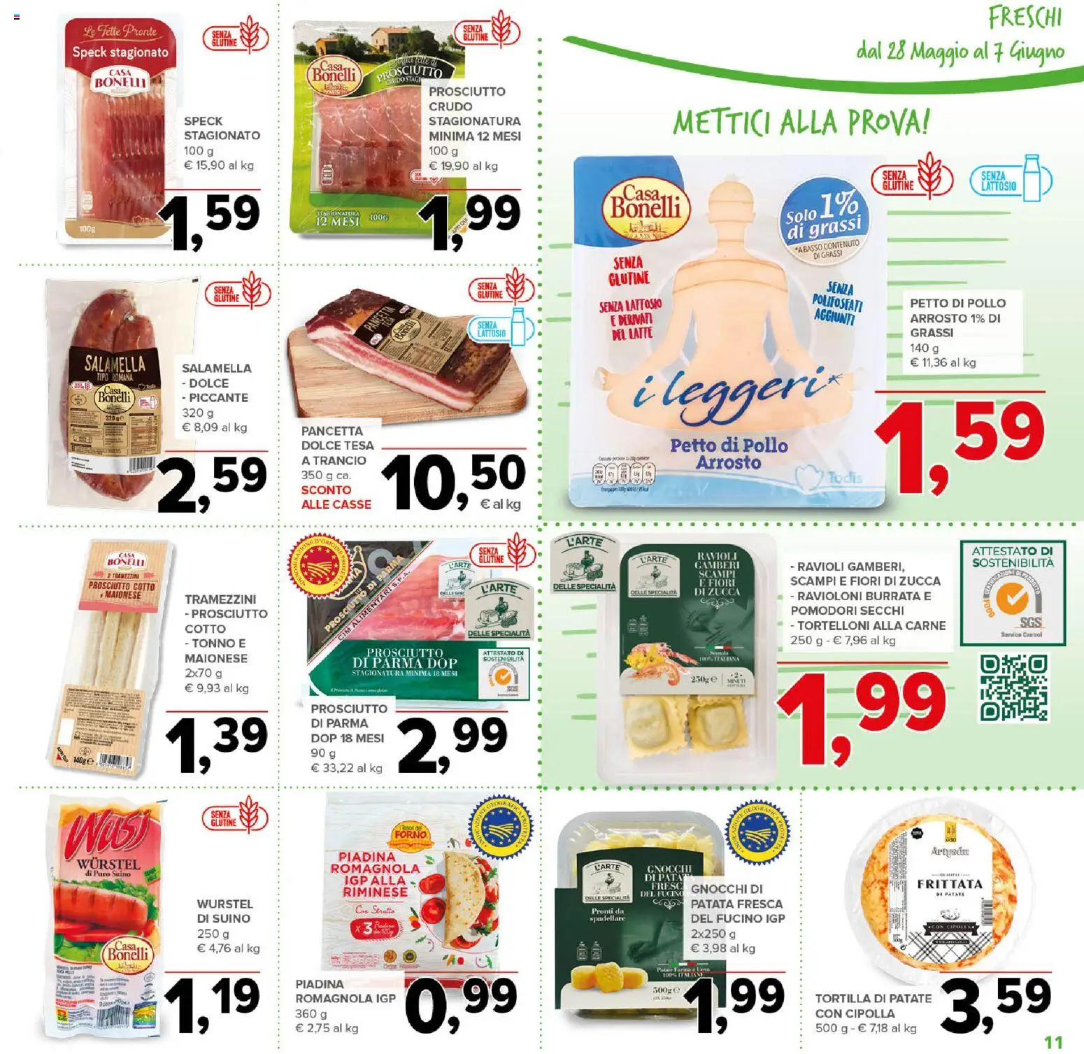 Volantino Todis del 28.05.2026 | Pagina: 11 | Prodotti: Prosciutto Crudo, Pancetta, Zucca, Burrata