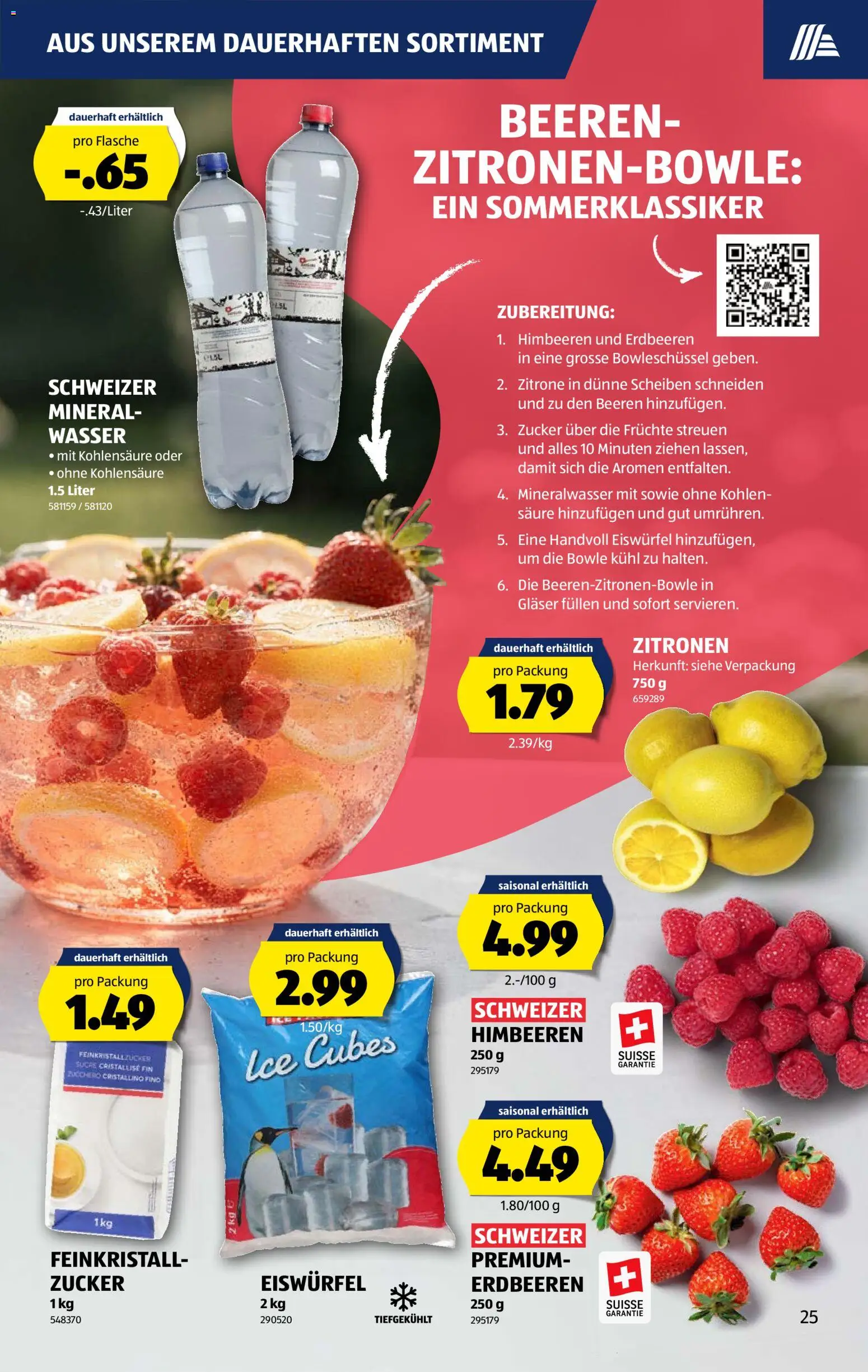 Aldi aktionen – gültig ab 06.08.2026 | Seite: 25 | Produkte: Zitronen, Mineralwasser, Erdbeeren, Früchte