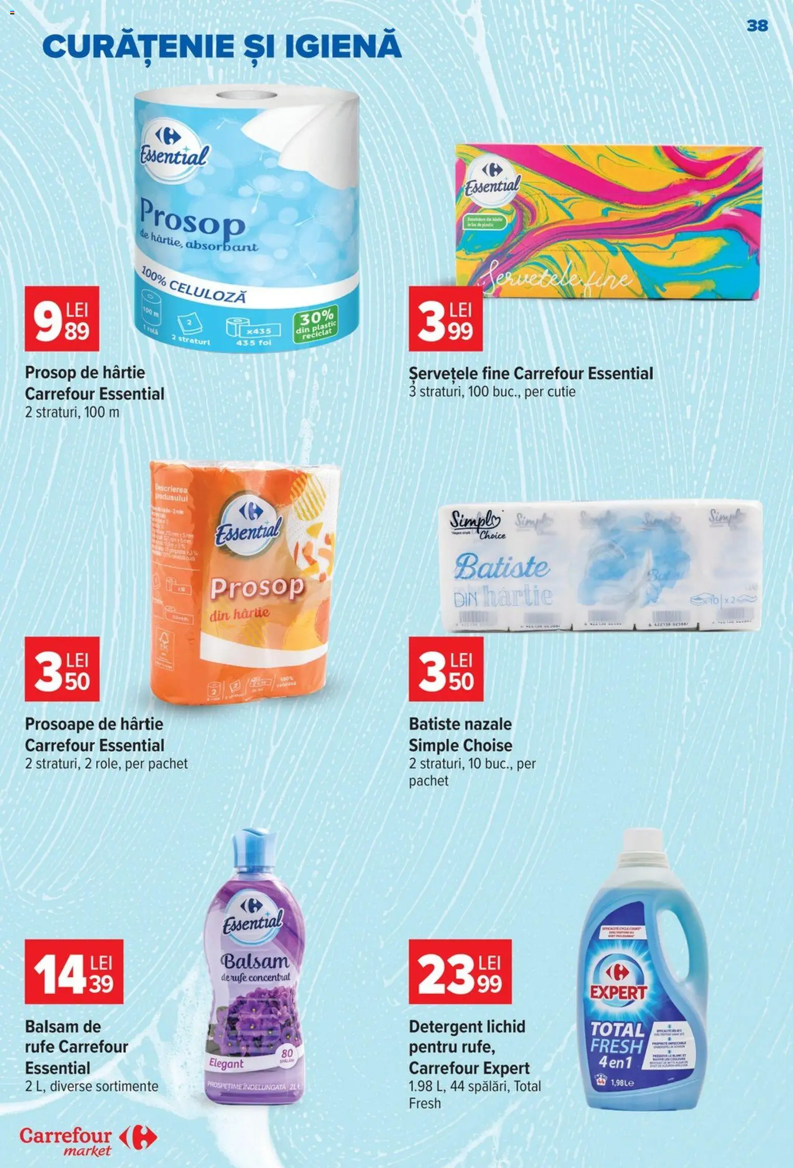 Noul catalog Carrefour – valabil de la 19.08.2026 | Pagină: 38 | Produse: Cutie, Balsam, Detergent