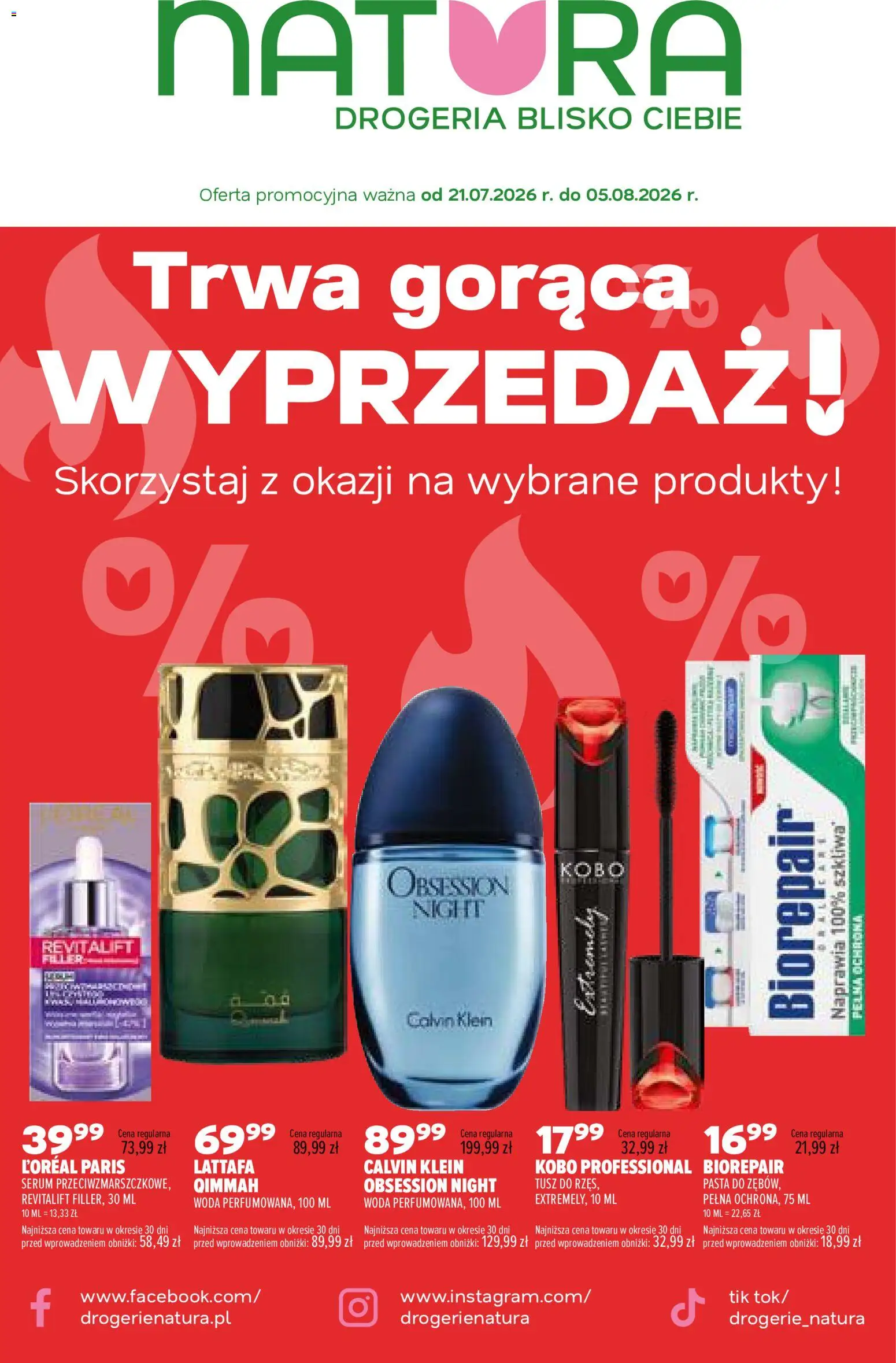 Drogerie Natura gazetka od 21.07.2026 | Strona: 1 | Produkty: Drogeria, Woda