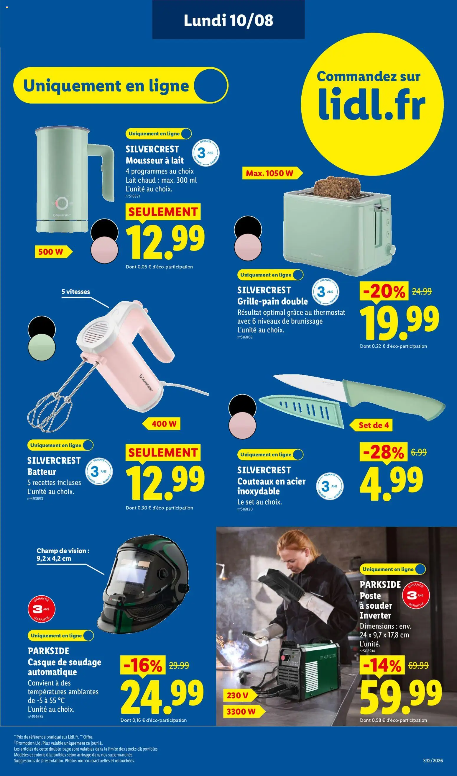 {H1} | Page: 57 | Produits: Couteaux, Poste à souder inverter, Lait, Silvercrest batteur