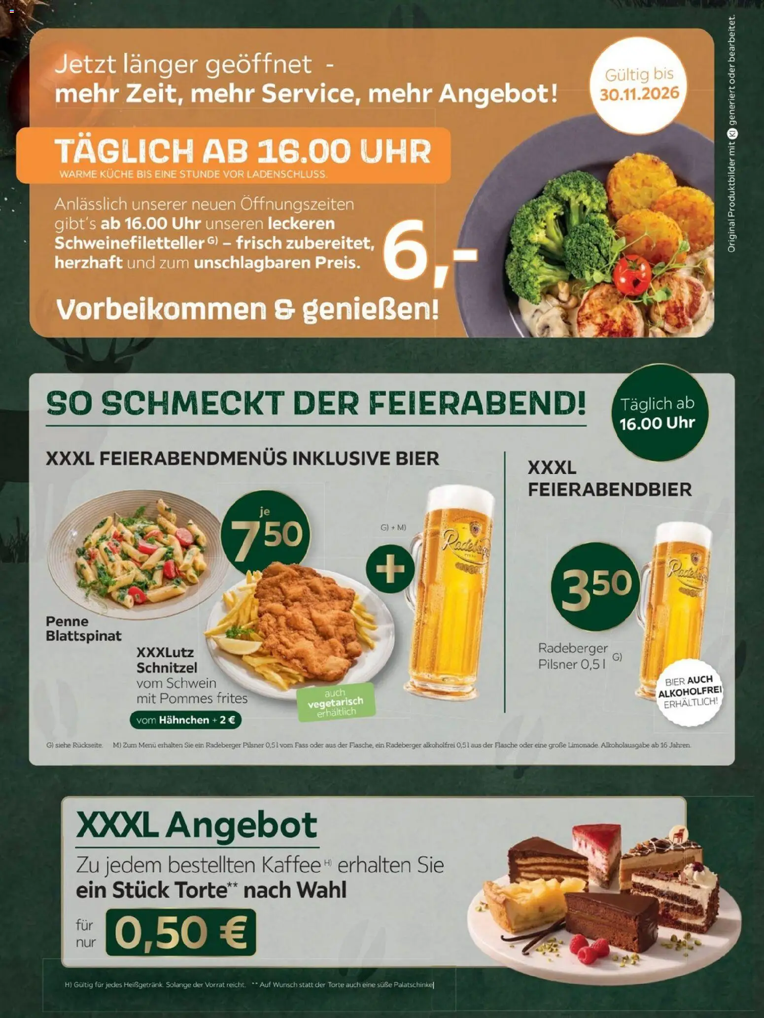 XXXLutz Restaurantgutscheine – gültig ab 24.10.2026 | Seite: 1 | Produkte: Kaffee, Bier, Pommes, Küche