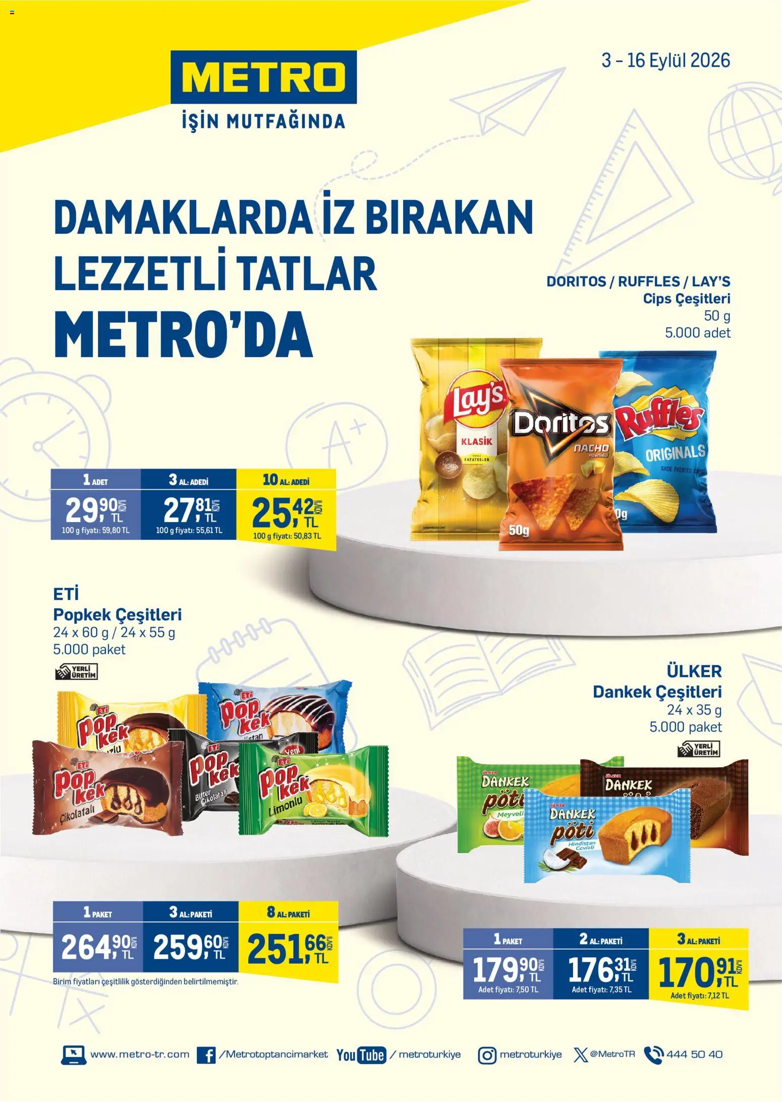 Metro - Damaklarda İz Bırakan Lezzetli Tatlar Metro'da - 03 Eylül 2026 tarihinden itibaren geçerlidir | Sayfa: 1 | Ürünler: Cips, Patates