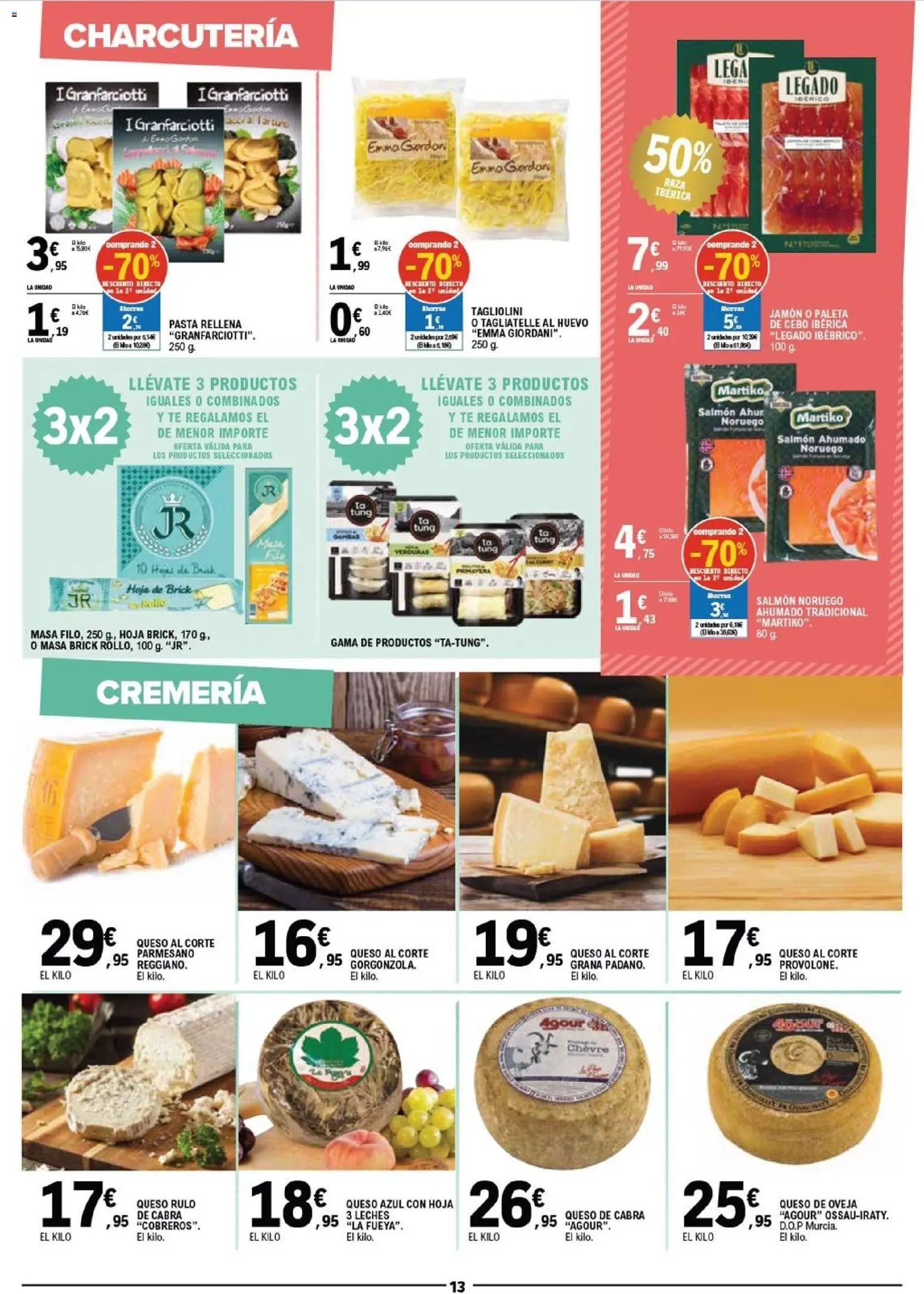 E.Leclerc Vitoria │ válido desde el 10.06.2026 | Página: 13 | Productos: Queso de oveja, Queso, Jamón, Salmón ahumado