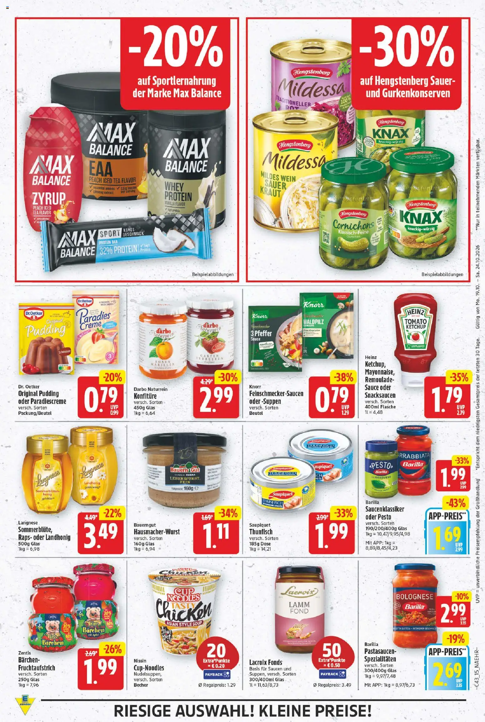 E center Prospekt – gültig ab 19.10.2026 | Seite: 15 | Produkte: Langnese, Barilla, Äpfel, Erdbeeren