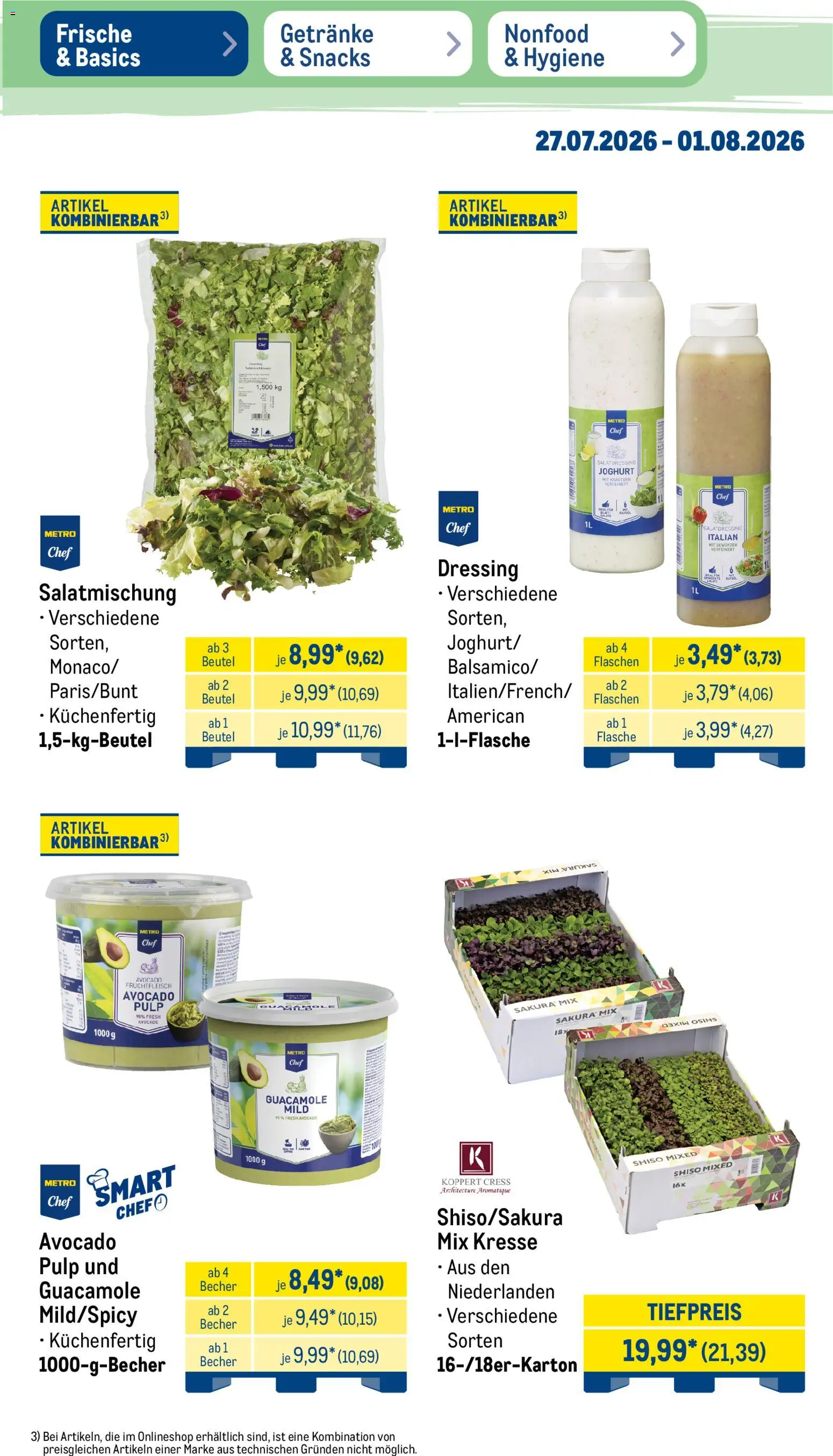 Metro Prospekt – gültig ab 27.07.2026 | Seite: 11 | Produkte: Joghurt, Rapsöl, Dressing, Avocado
