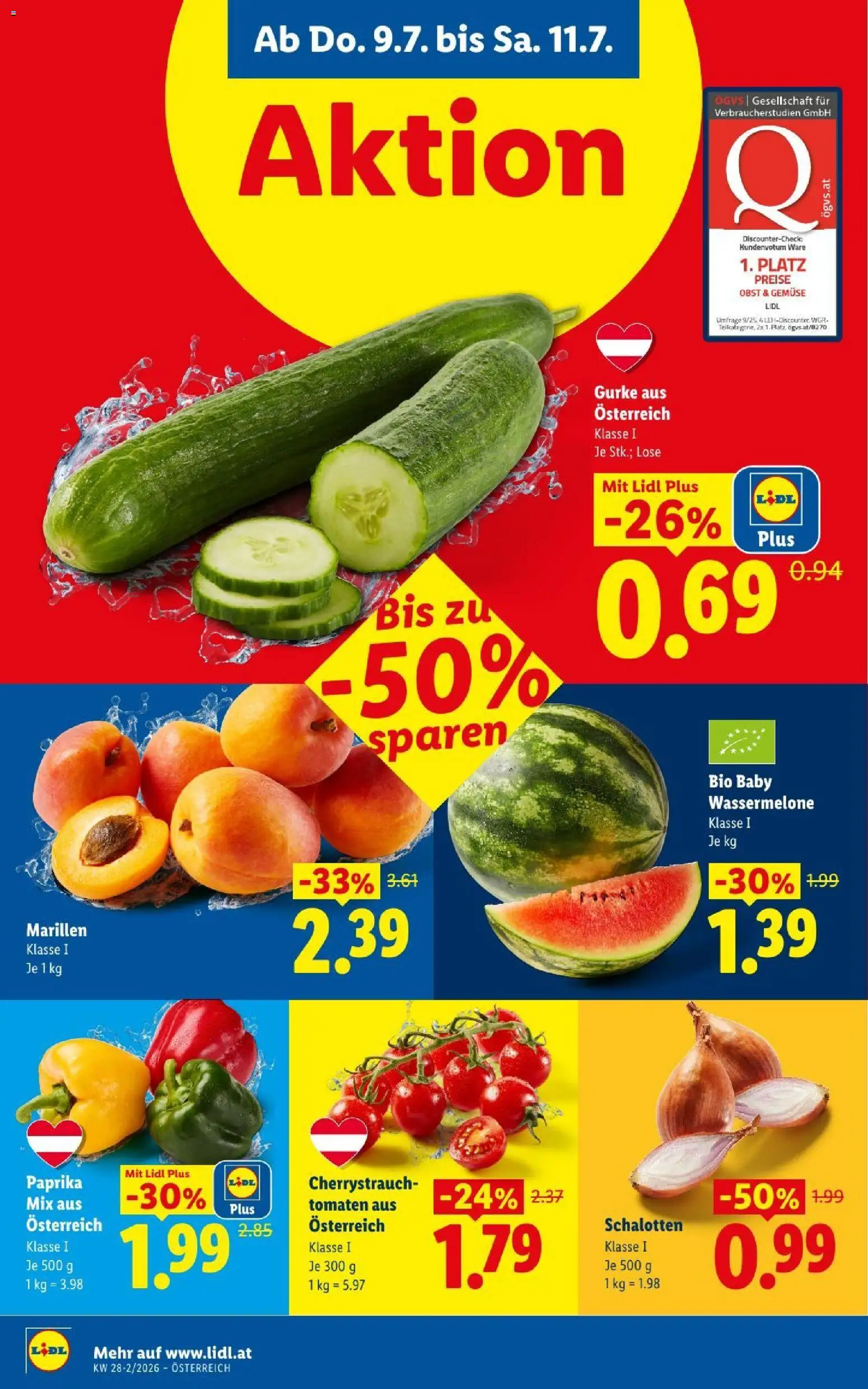 Lidl - Flugblatt gültig ab 09.07.2026 | Seite: 6 | Produkte: Gemüse, Obst, Wassermelone, Tomaten