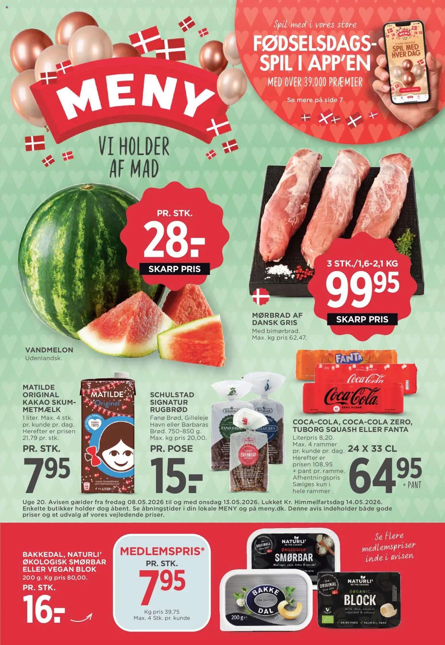 Meny tilbudsavis – gyldig fra 08.05.2026 | Side: 1 | Produkter: Rammer, Coca Cola, Squash, Tuborg Squash