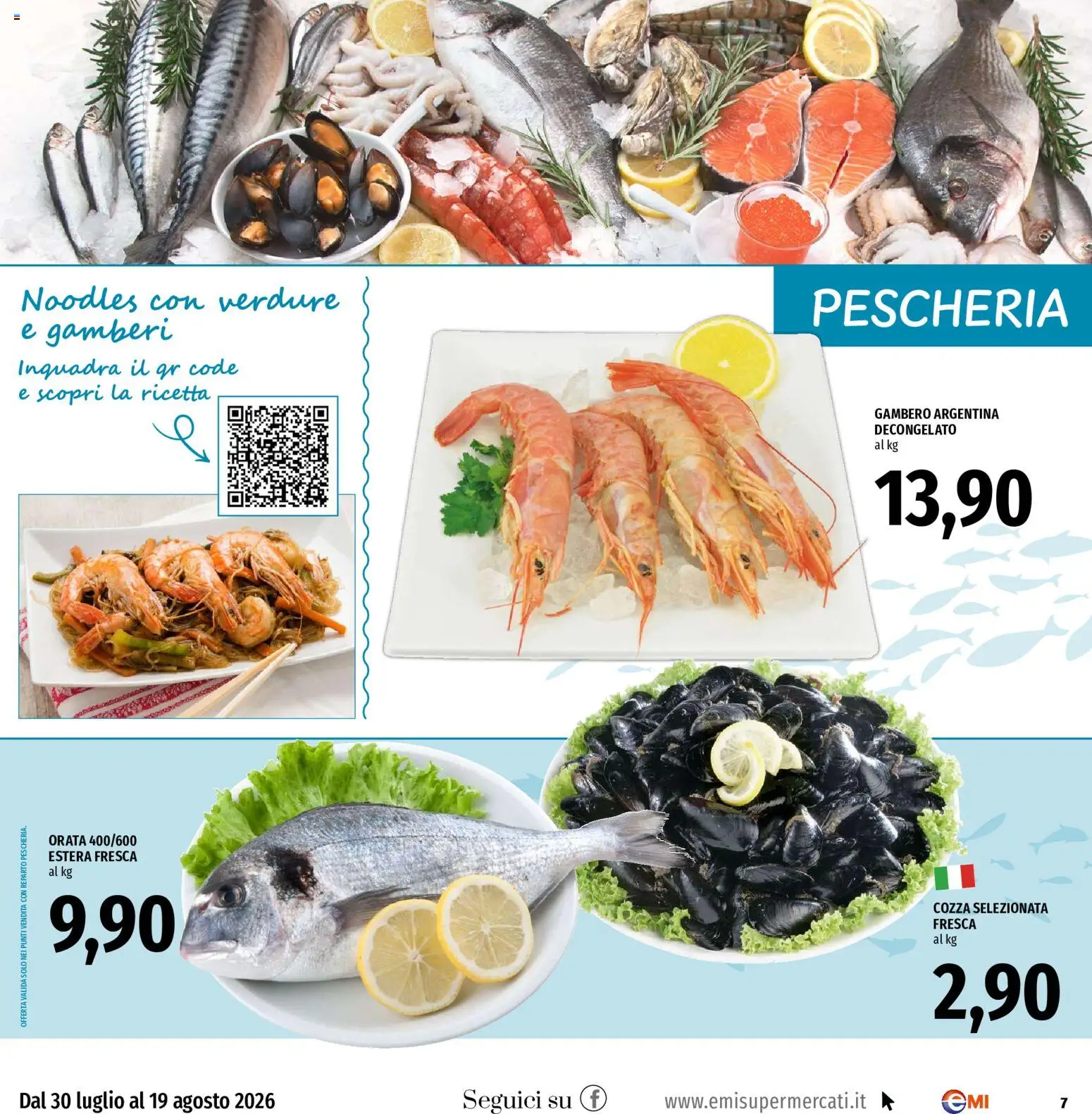 Volantino EMI del 30/07/2026 | Pagina: 7 | Prodotti: Gamberi, Verdure, Orata