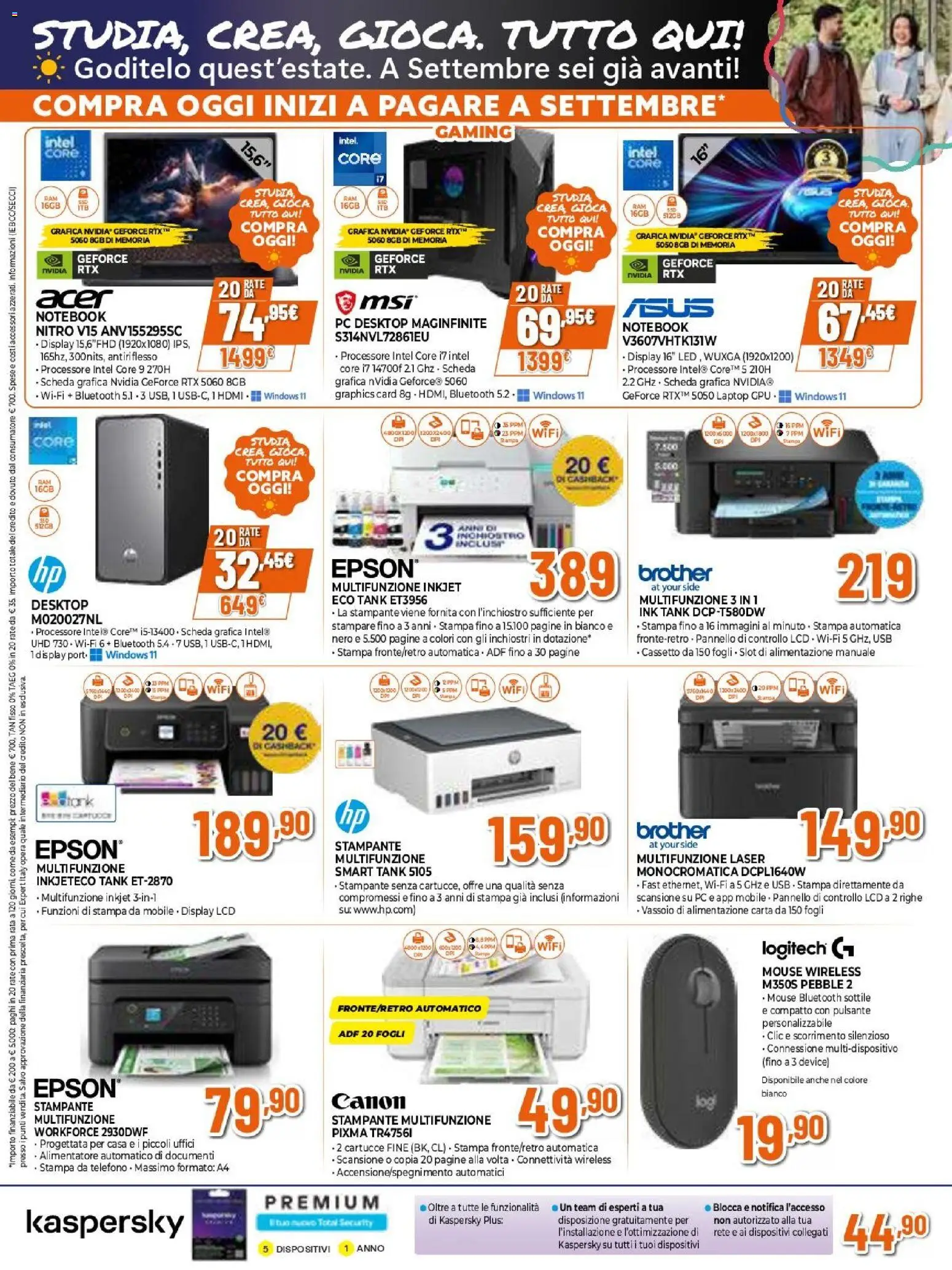 Volantino Expert del 04.06.2026 | Pagina: 19 | Prodotti: Laptop, PC, Mouse, Stampa