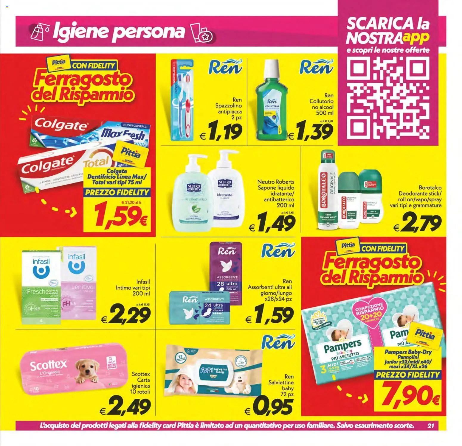 Volantino SuperConveniente del 11/08/2026 | Pagina: 21 | Prodotti: Pannolini, Deodorante, Spazzolino, Profumo
