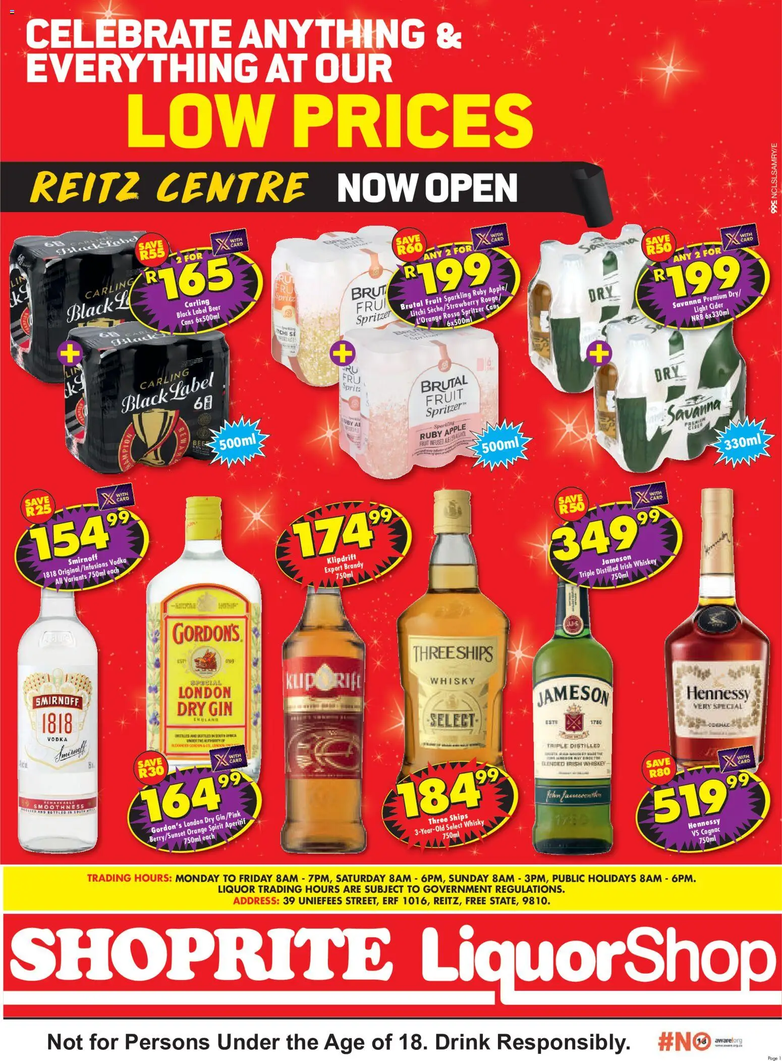 New Shoprite catalogue – valid from 20/07/2026 | Page: 1 | Products: Brandy, Light, Beer, Ensalada de quino
